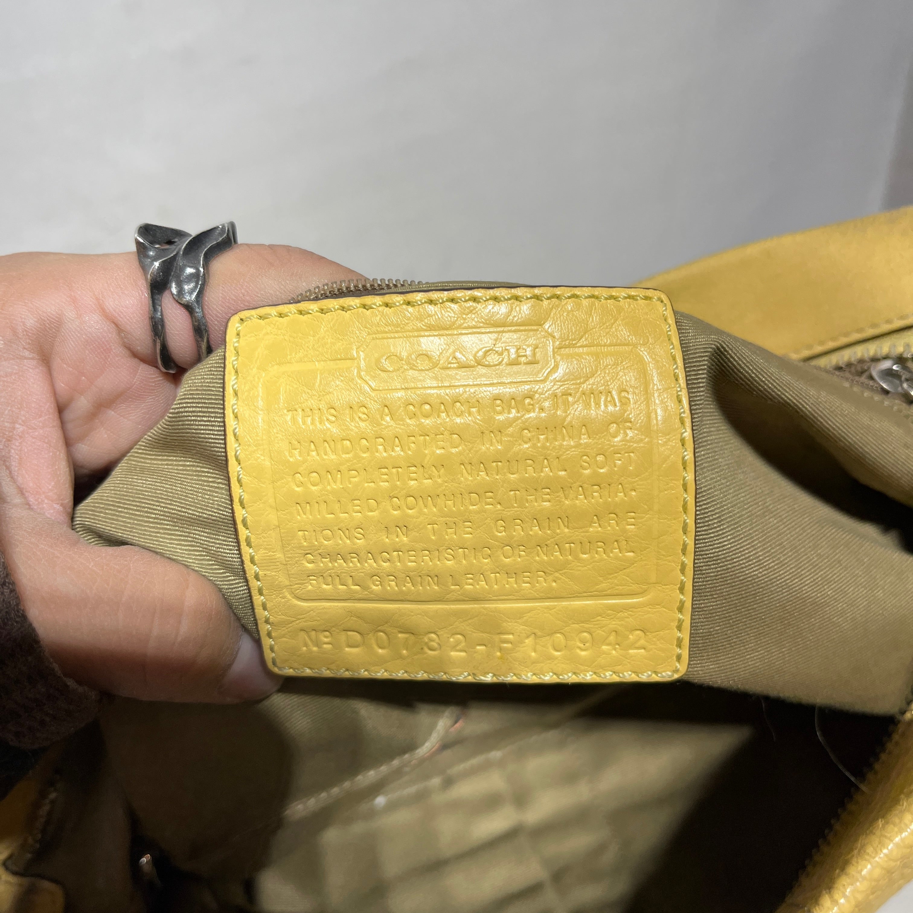 COACH/Hand Bag/Leather/YEL/BROWN STRAP view 6