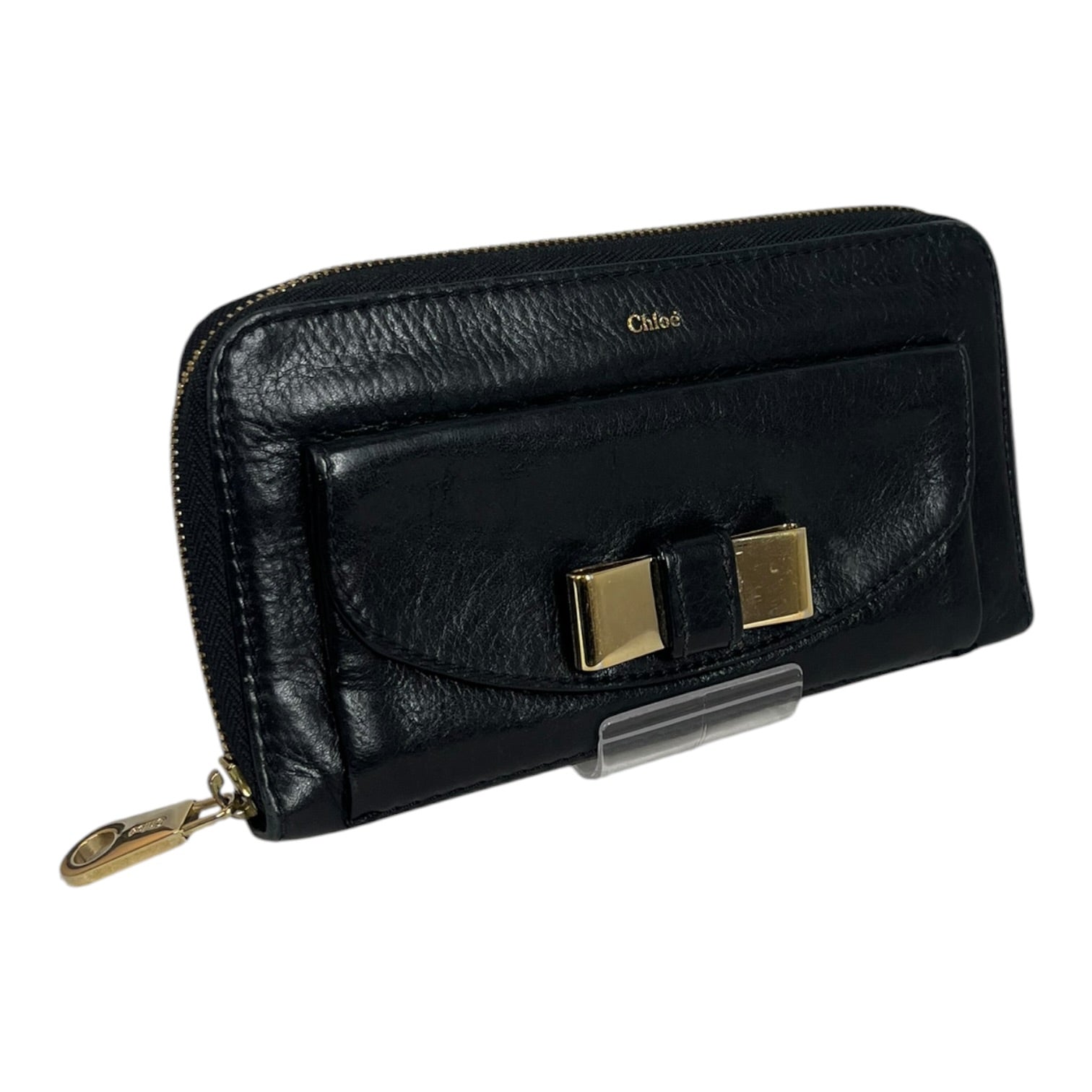 Chloe/Long Wallet/Leather/BLK/L's/Metal bow view 1