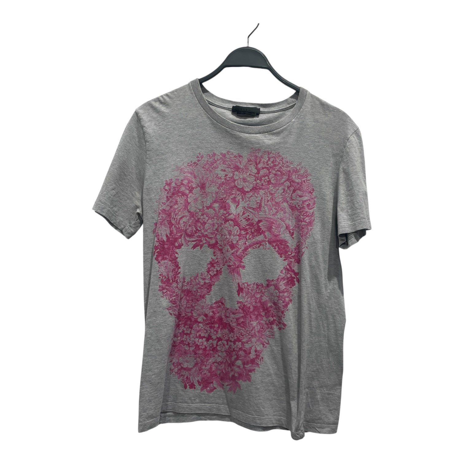 Alexander McQueen/T-Shirt/M/Cotton/GRY/Graphic/oink floral skull view 1