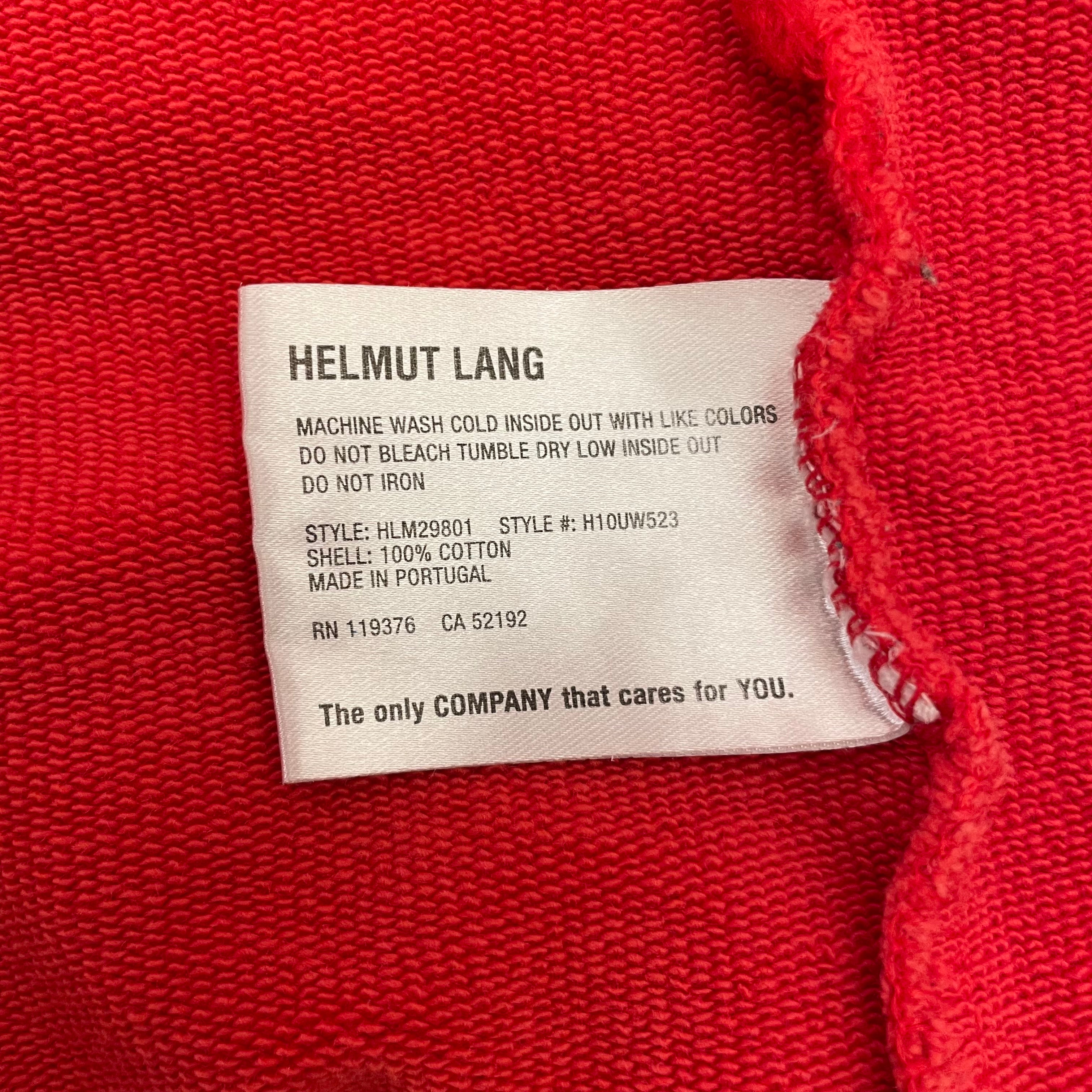 Helmut Lang/Zip Up Hoodie/M/Graphic/Cotton/RED/ view 5
