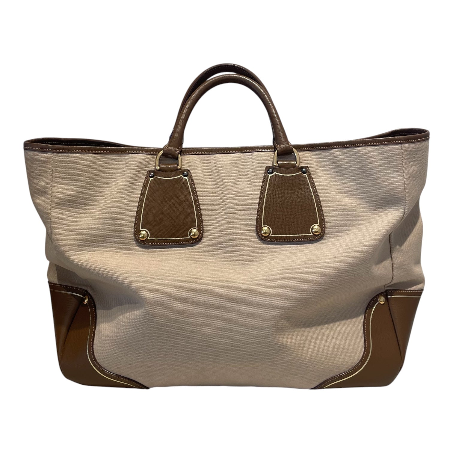 PRADA/Tote Bag/Cotton/BEG/Prada Saffiano Coir Breifcase view 2