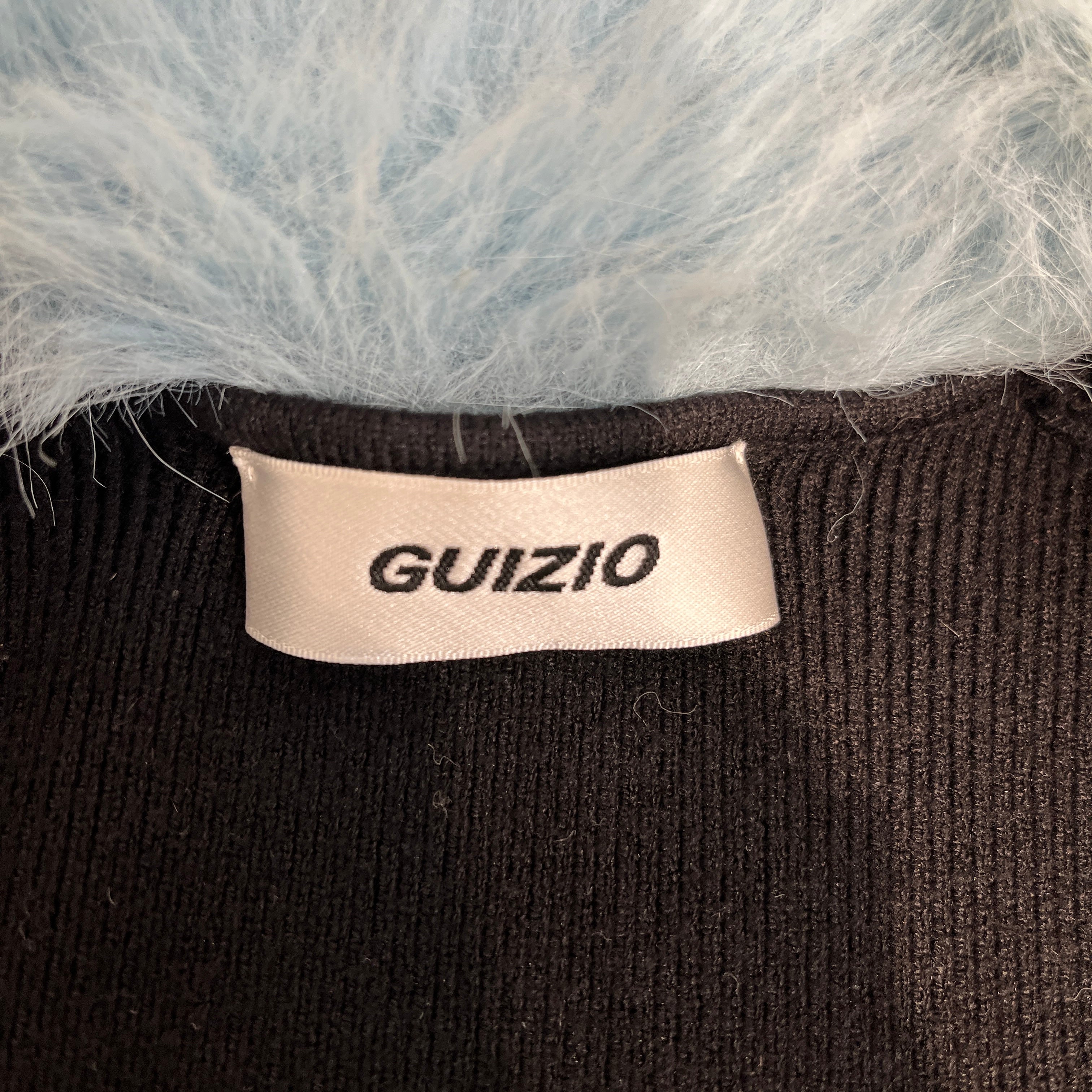 GUIZIO/Tops/XS/Cotton/BLK/faux fur collar and cuff view 3
