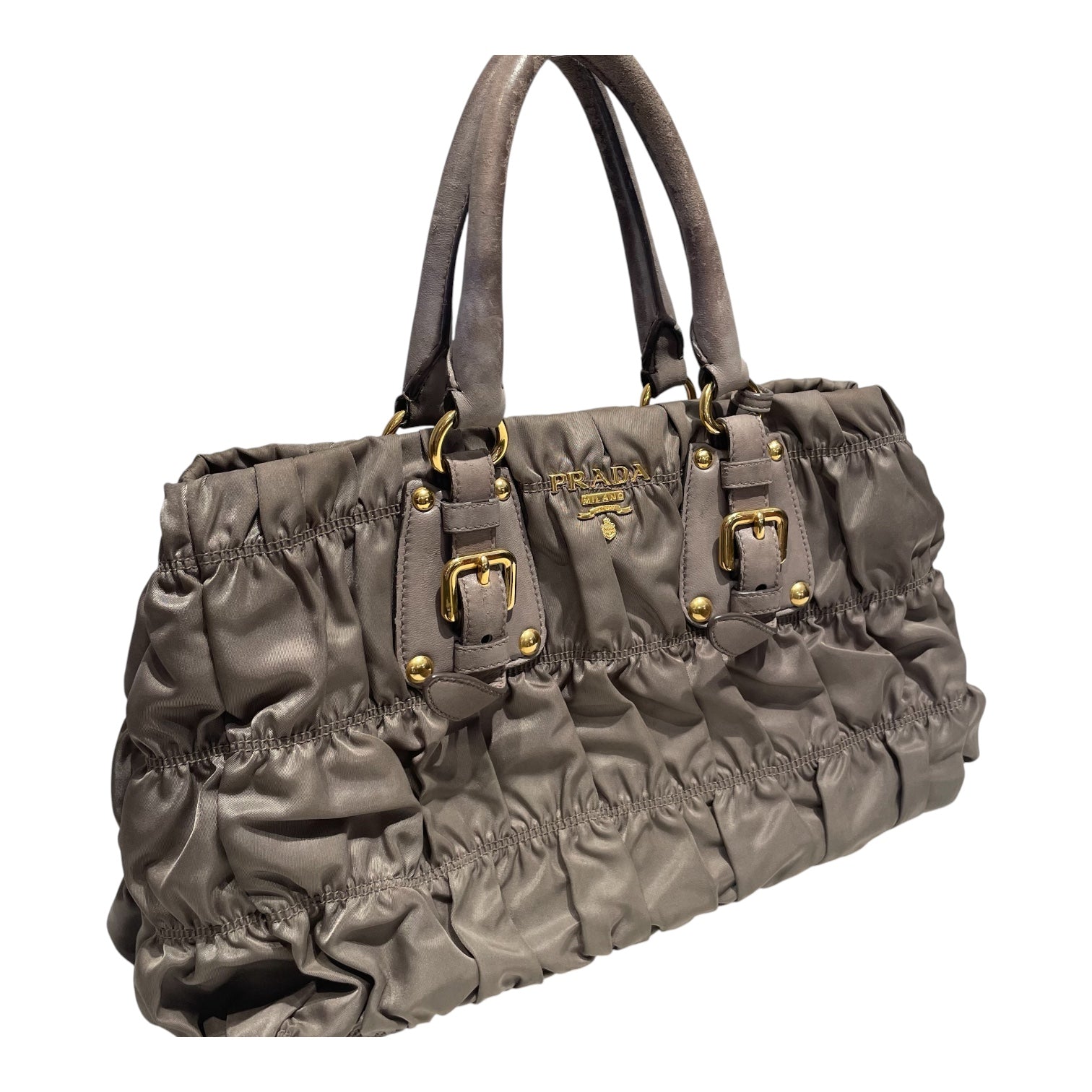 PRADA/Bag/Nylon/GRY/Tessuto Gaufre gold tone view 6