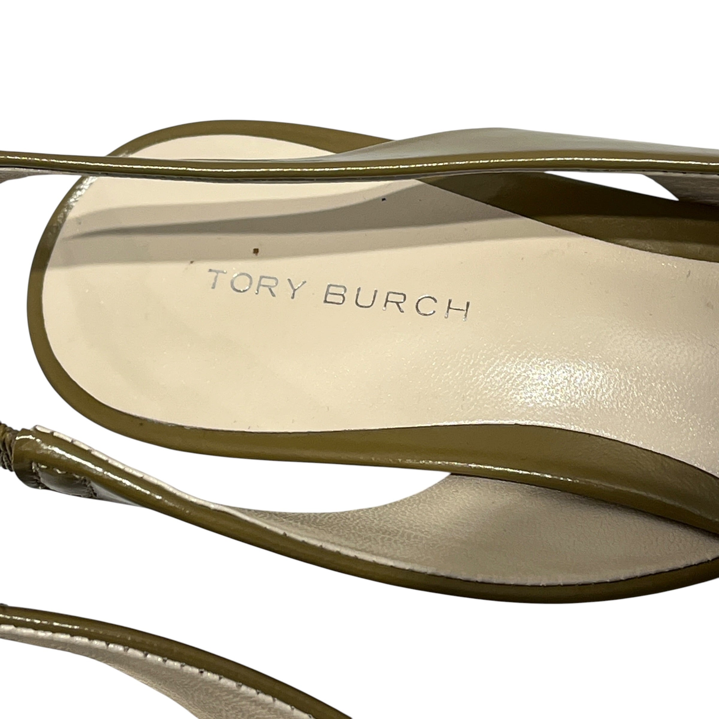 TORY BURCH/Heels/US 6/Leather/KHK/OLIVE PIERCED TOE SLINGBACK view 4