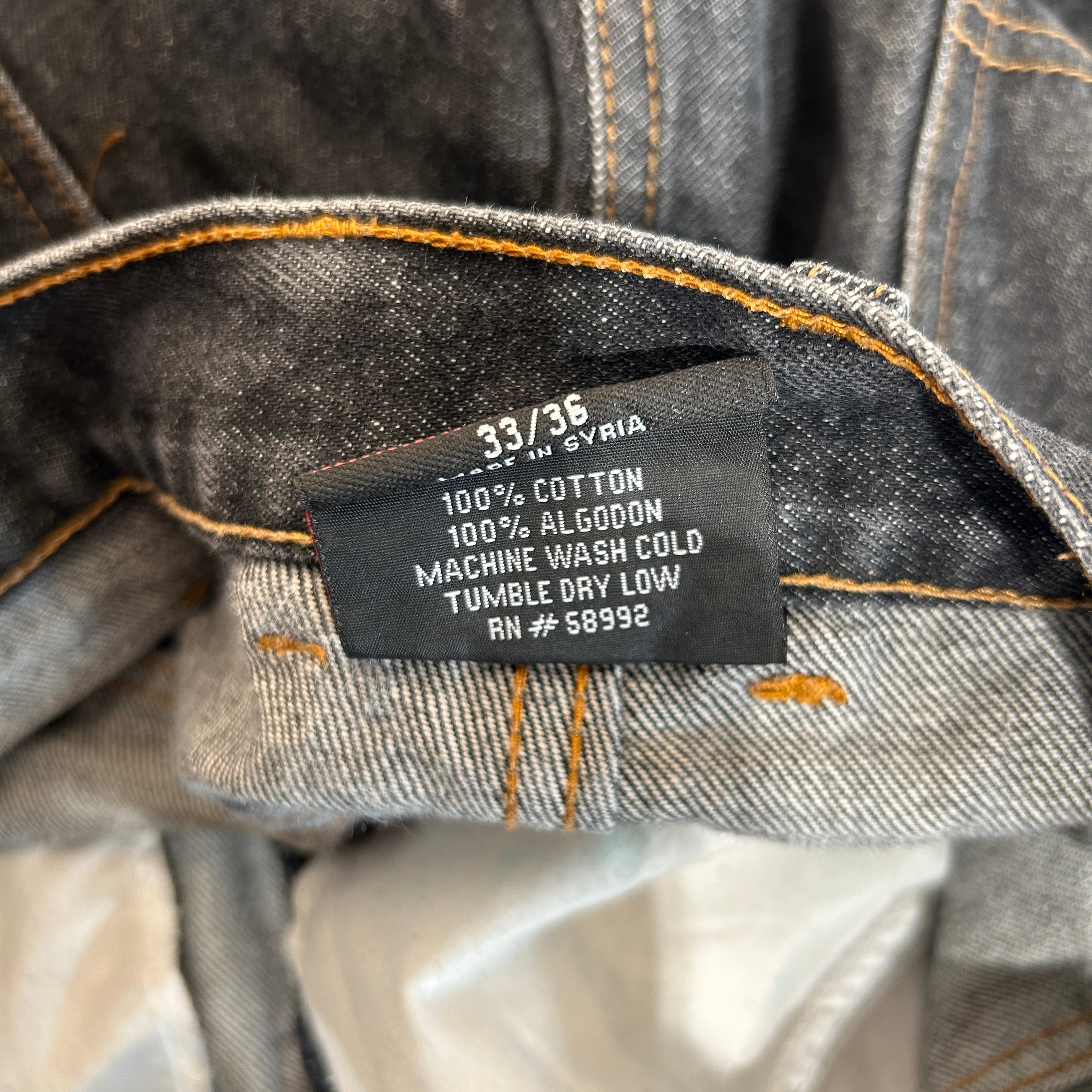 Vintage/Straight Pants/33/Denim/GRY/cross colours Double Knee view 4