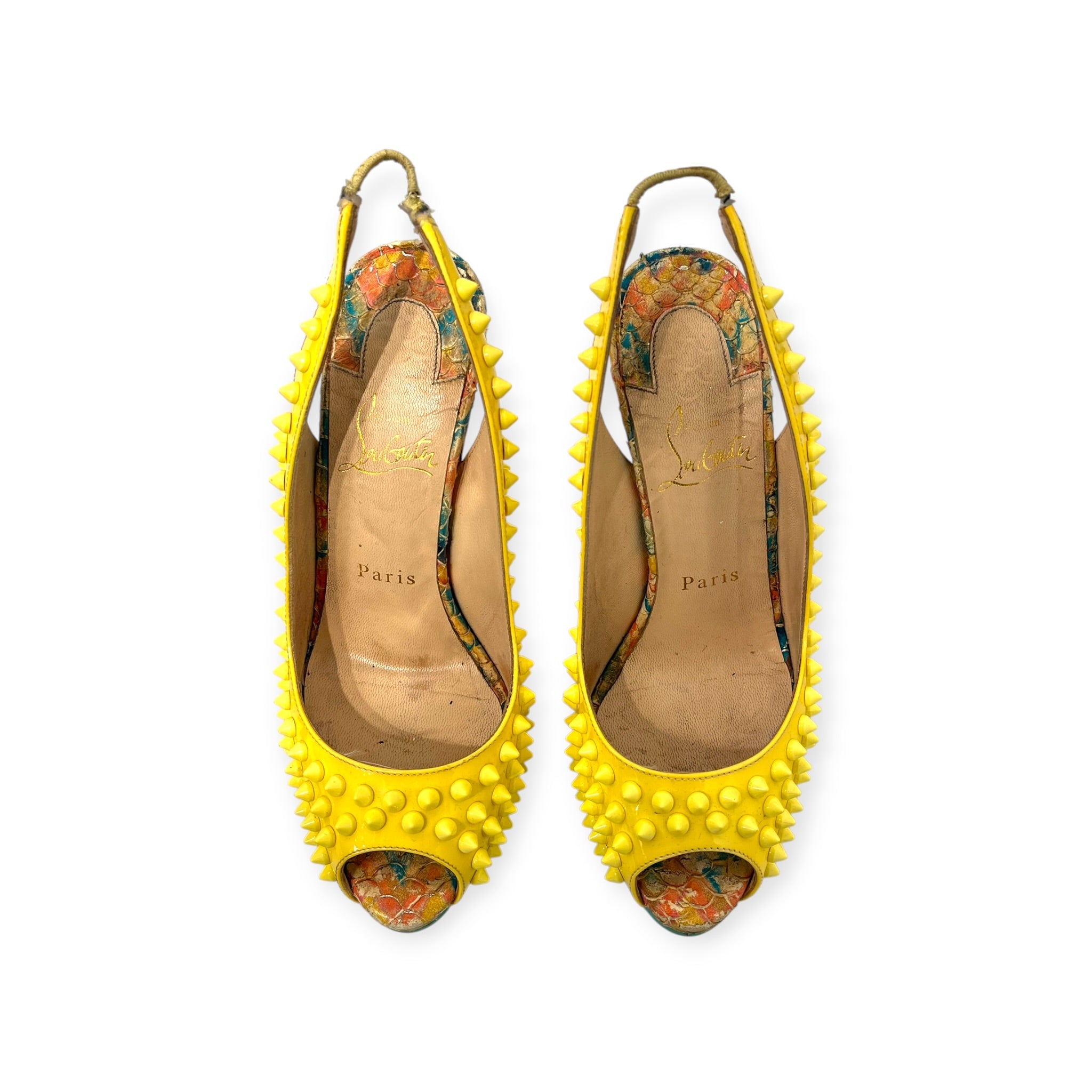 Christian Louboutin/Heels/EU 36/YEL/SPIKE ACCENT FISHSCALE PUMPS view 6