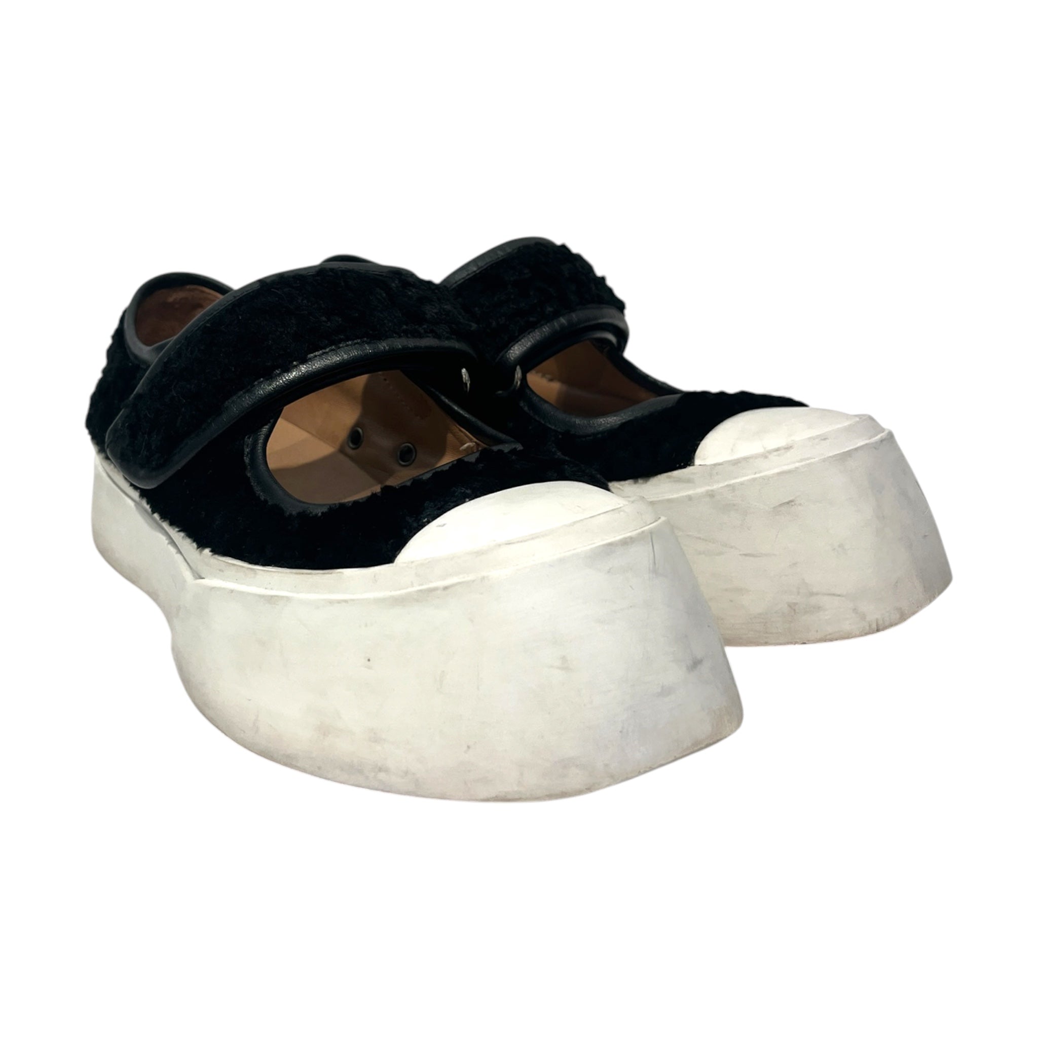 MARNI/Loafers/EU 36/Fake Fur/BLK/Chunky Heel/Mary Jane Pablo view 1
