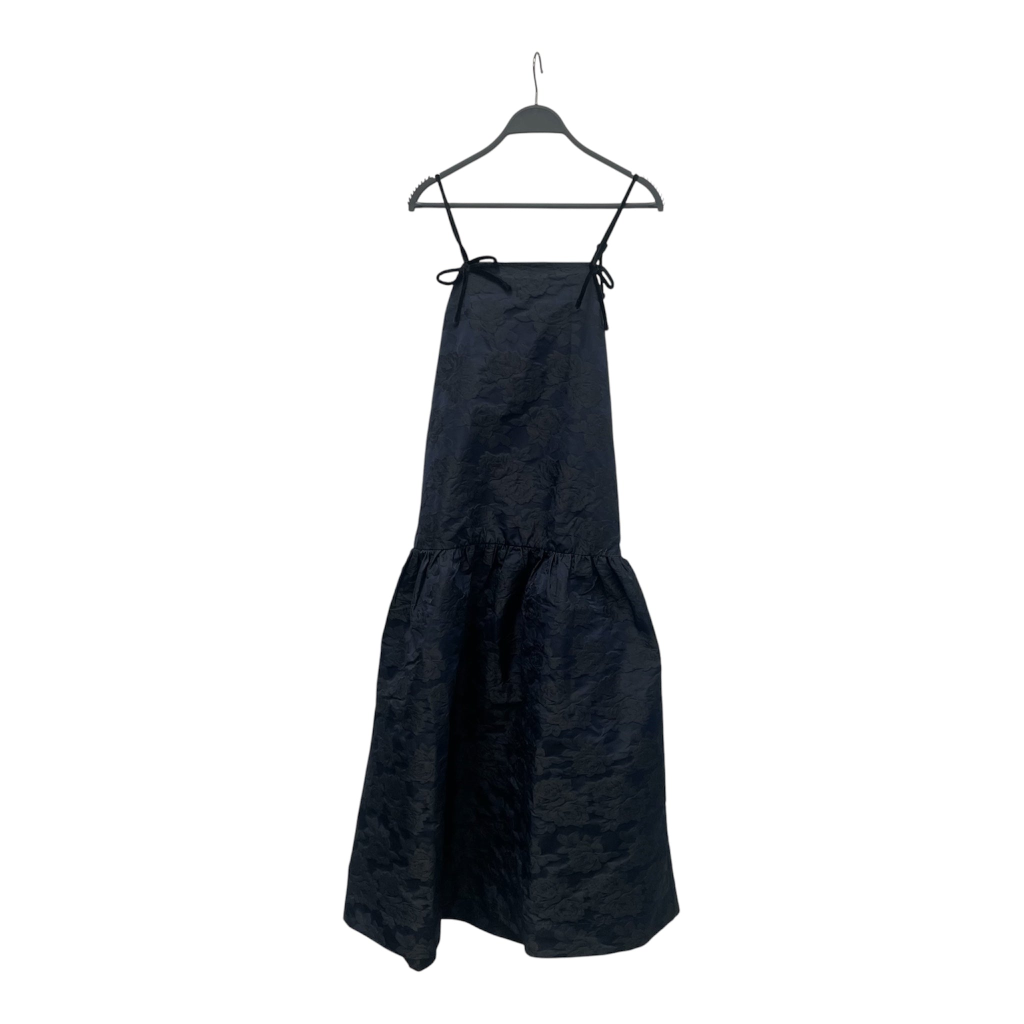 GANNI/3|4S Dress/34/Floral Pattern/Nylon/BLK/BOWSTRAPS view 2
