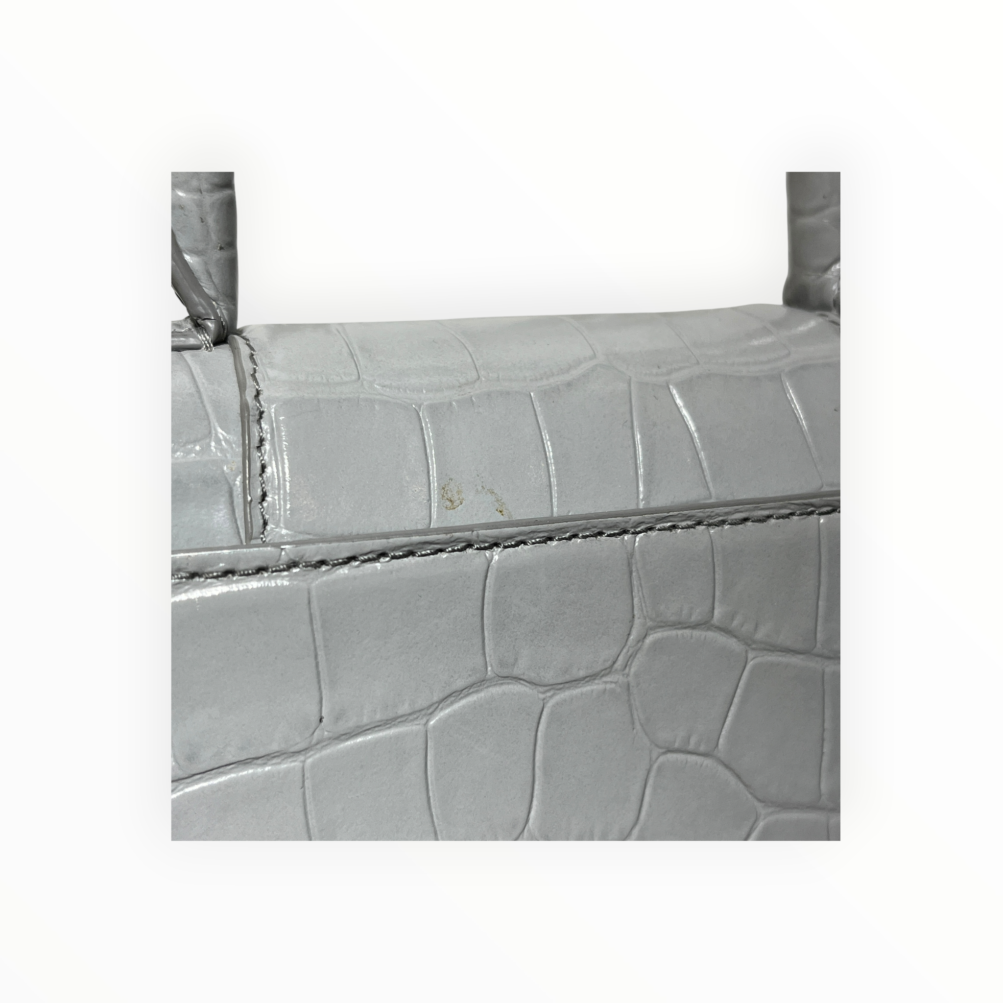 BALENCIAGA/Cross Body Bag/Animal Pattern/Leather/GRY/HOURGLASS MINI CROC view 9