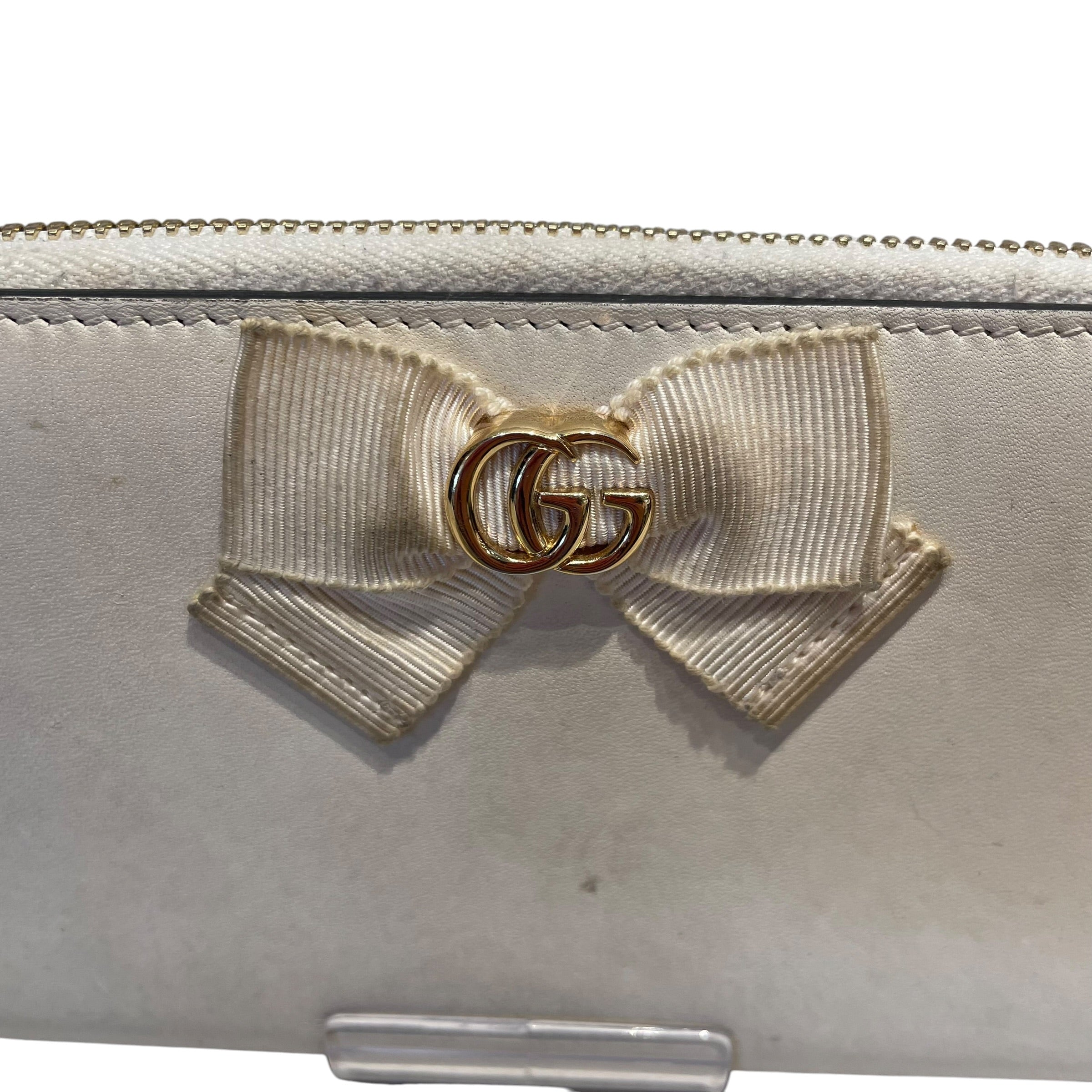 GUCCI/Long Wallet/Leather/WHT/L's/Bowtie Logo view 3