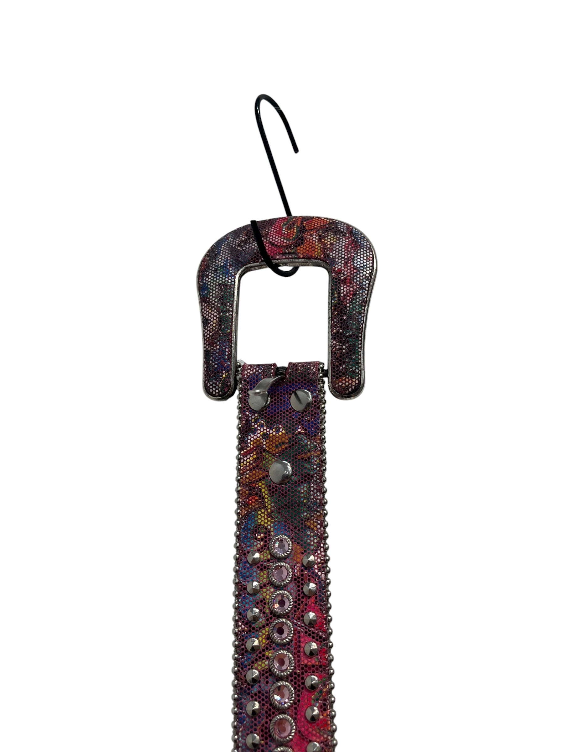 b.b.simon/Belt/Leather/PNK/graffiti  snake view 2