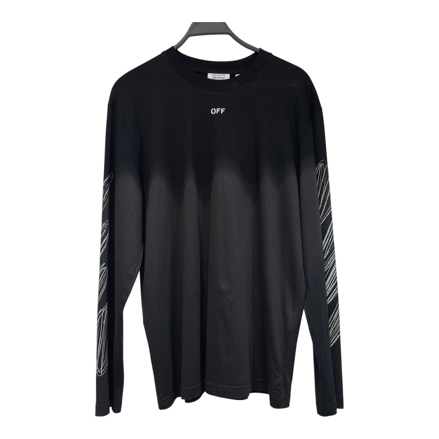 OFF-WHITE/LS T-Shirt/2X/Cotton/BLK/Graphic/DIAG LOGO view 1