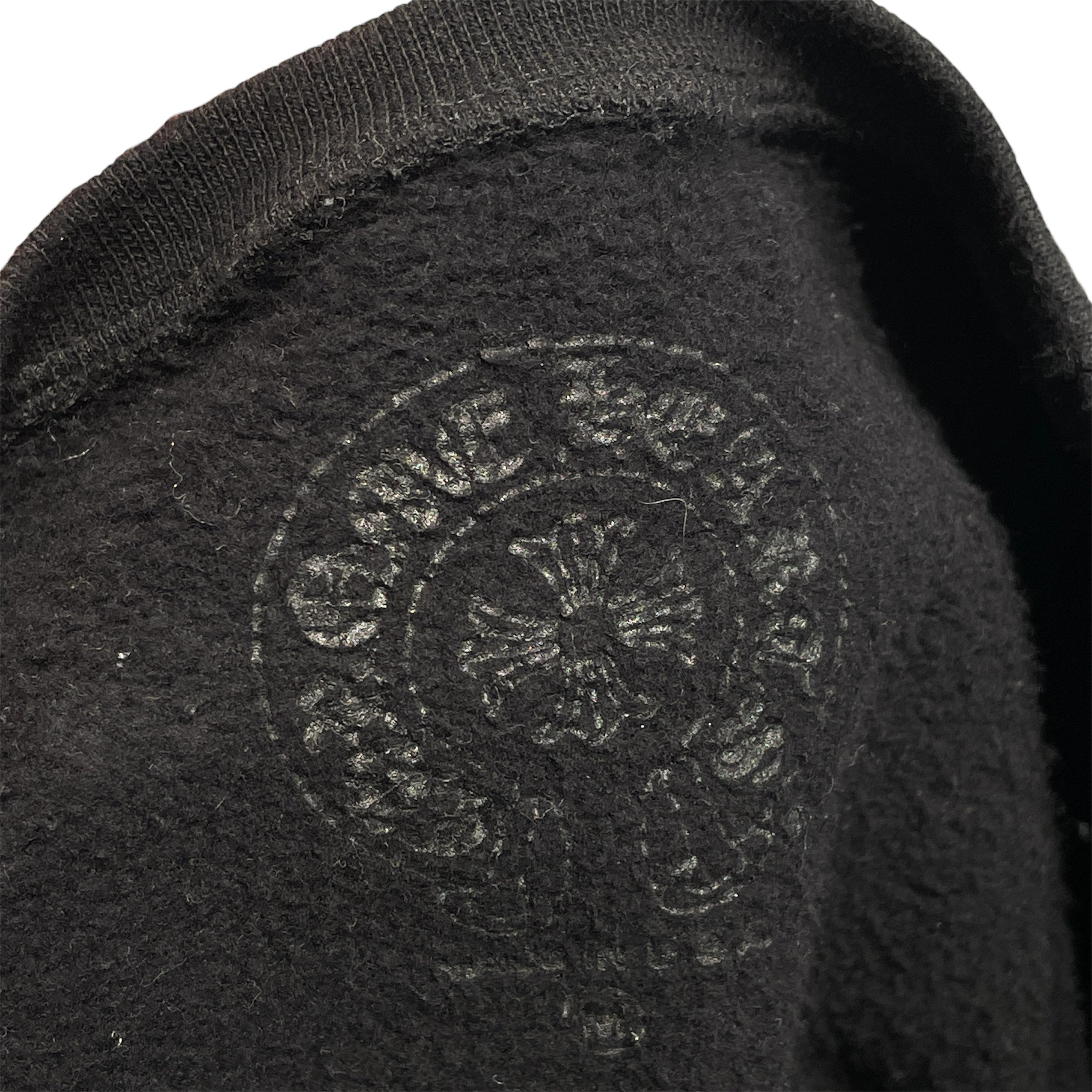 CHROME HEARTS/Sweatshirt/M/Cotton/BLK/Neck spell out view 3