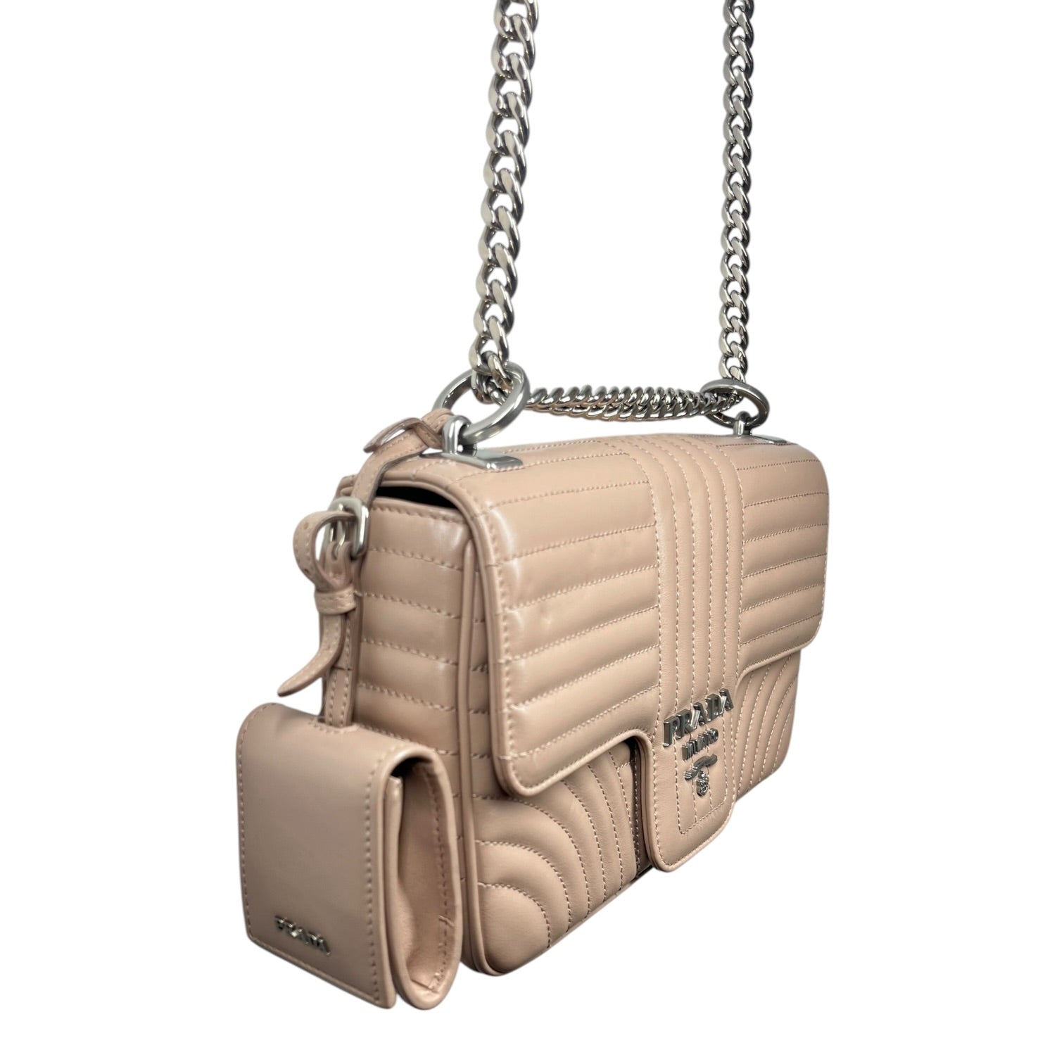 PRADA/Cross Body Bag/Leather/PNK/DIAGRAMME view 4