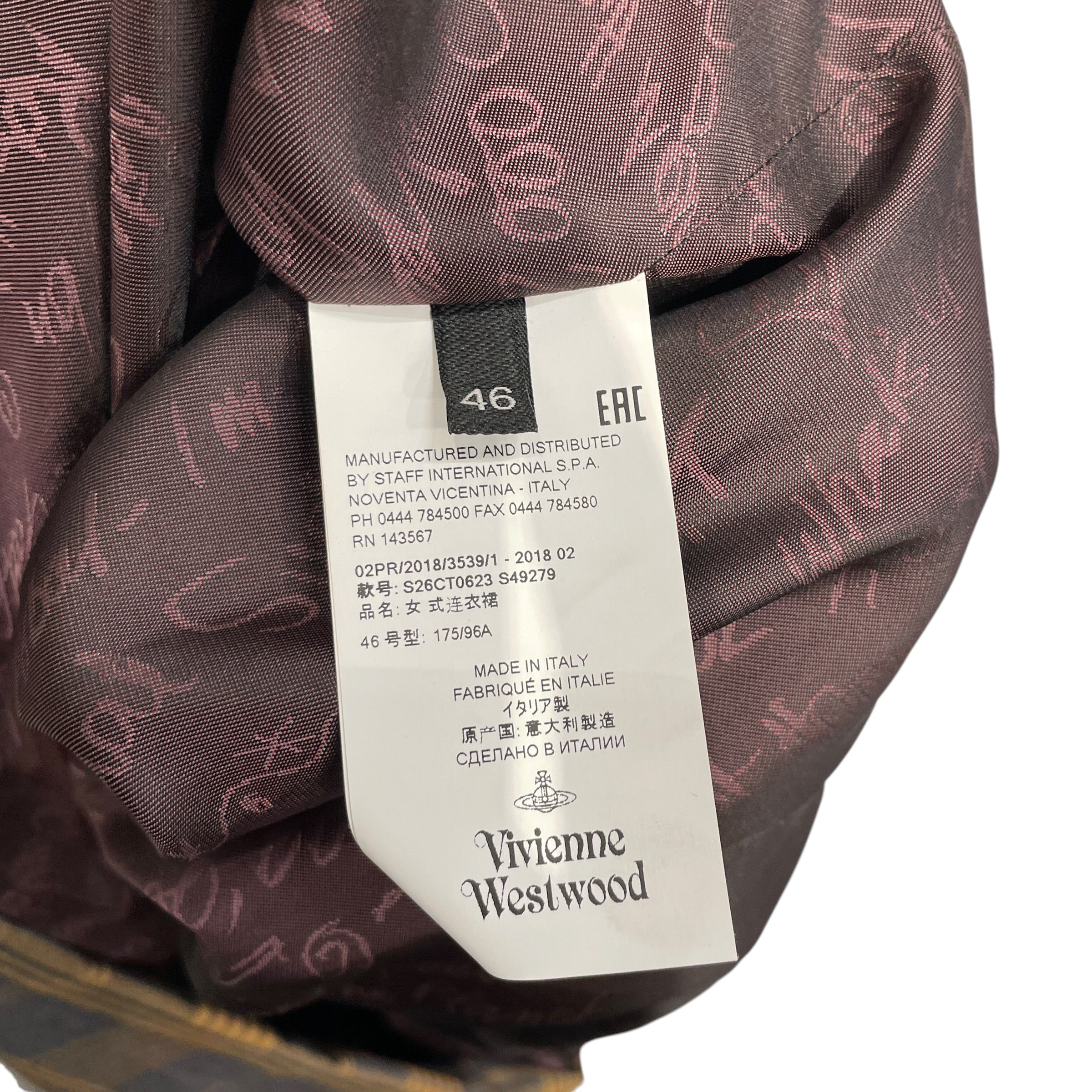 Vivienne Westwood/Dress/46/Gingham Check/Cotton/GRY/ASYMETRICALLINED view 4