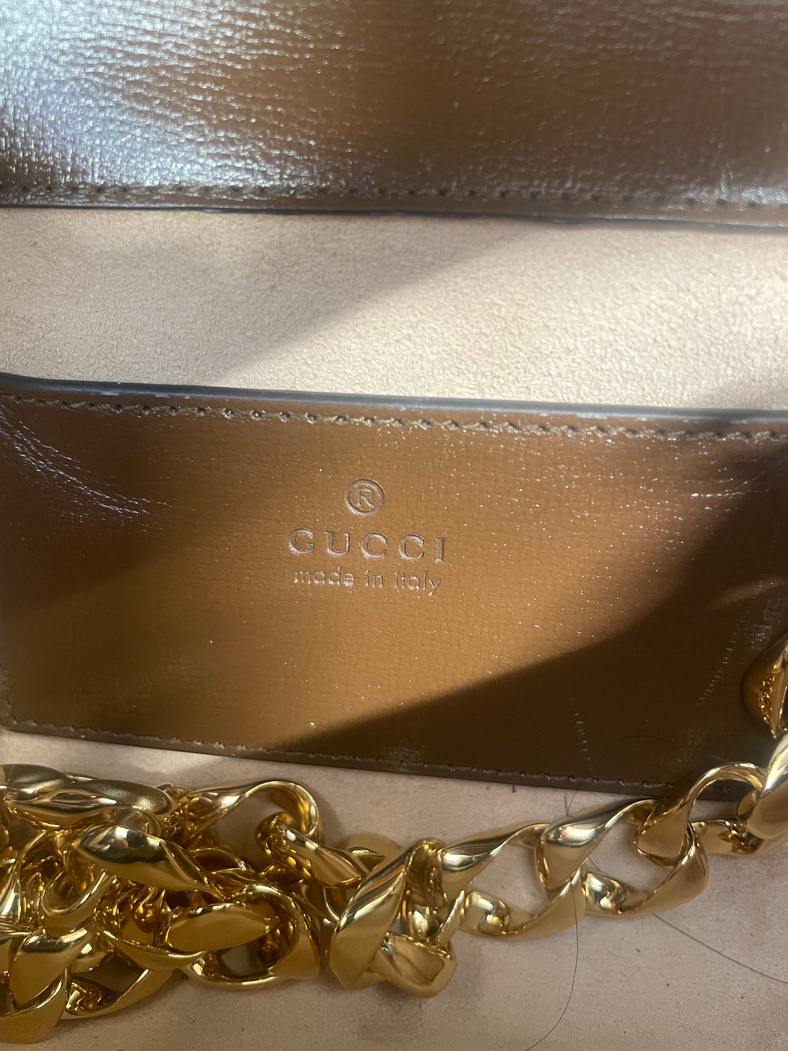GUCCI/Hand Bag/Monogram/Leather/GRY/GLD CLASP ON FRONT, view 3