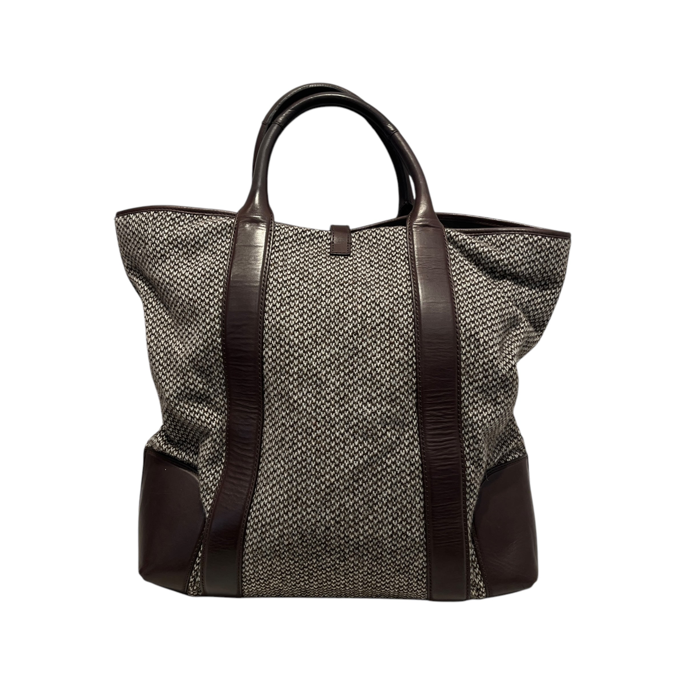 SAINT LAURENT/Tote Bag/All Over Print/Wool/BRW/tweed large tote view 2