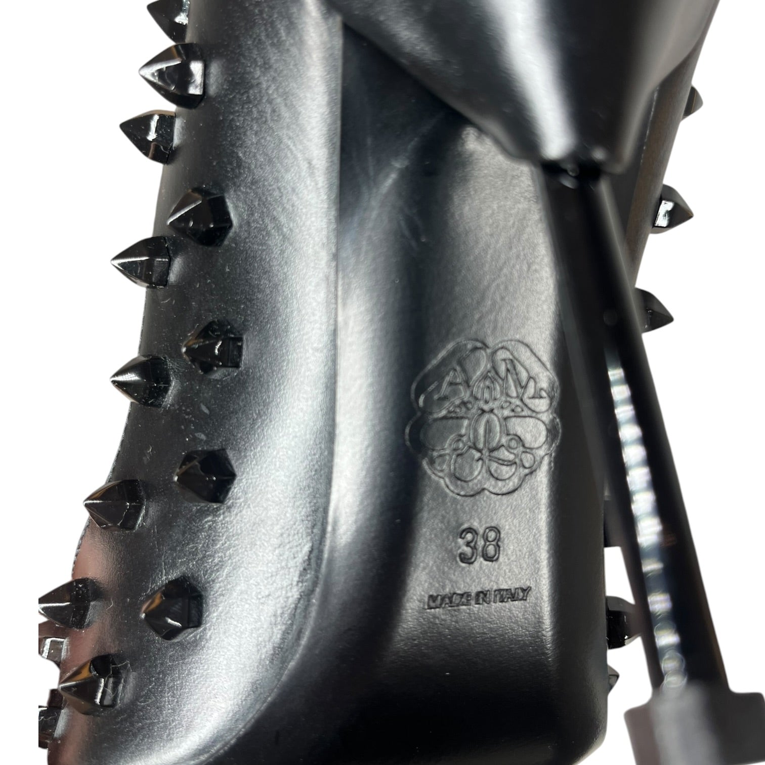 Alexander McQueen/Heels/EU 38/Leather/BLK/STUDDED LEATHER HEELS view 5