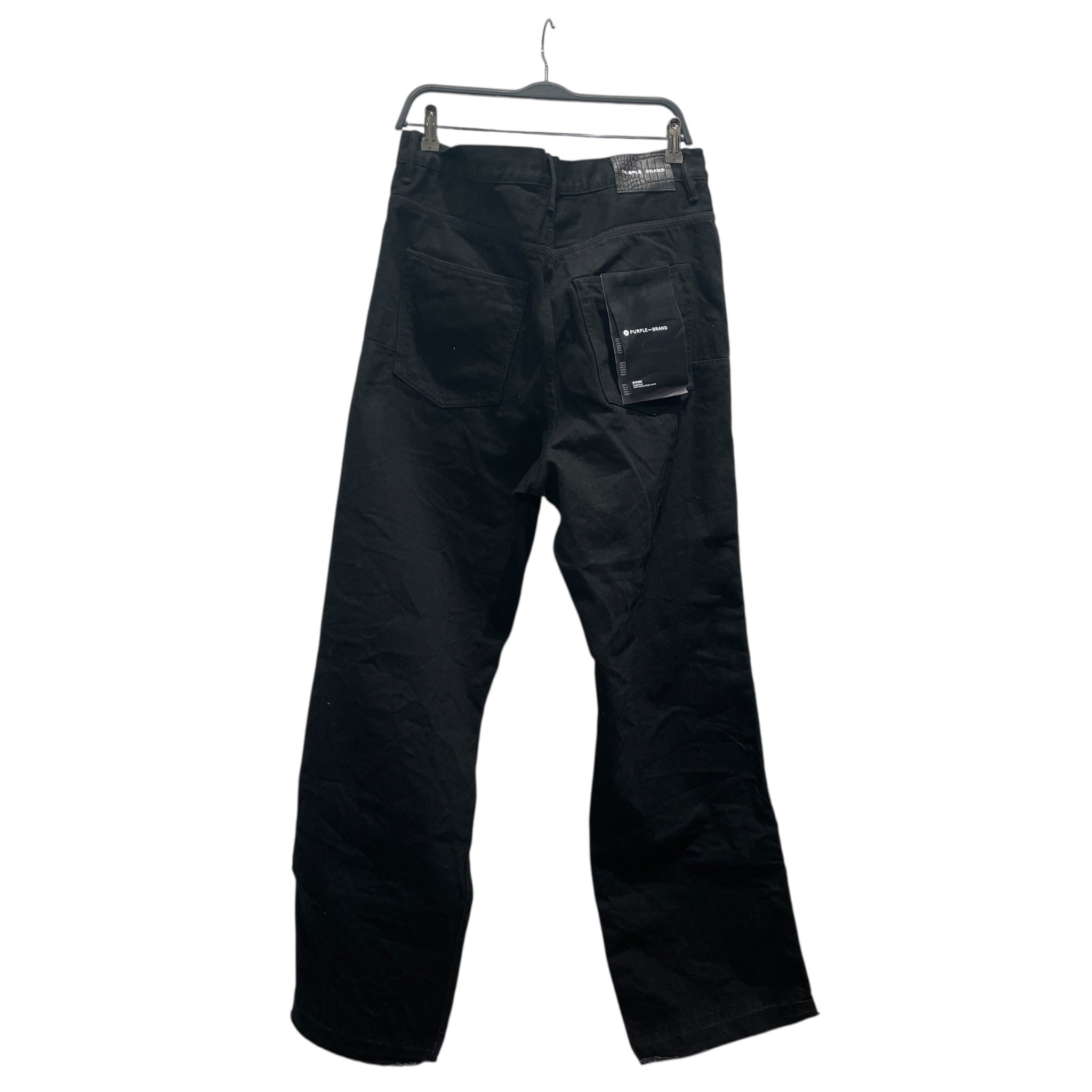 PURPLE BRAND/Pants/34/Cotton/BLK/full side zip-up view 2