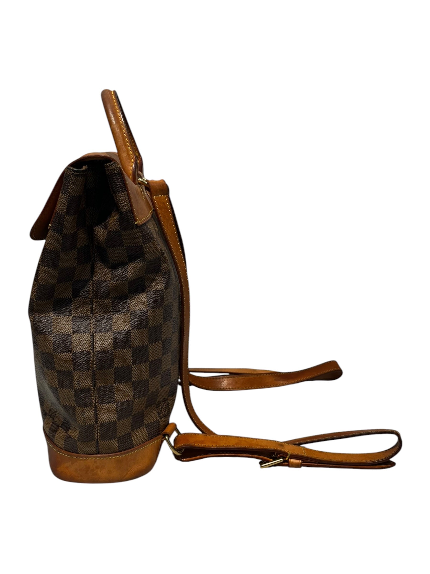 LOUIS VUITTON/Backpack/All Over Print/Leather/BRW/Damier view 3