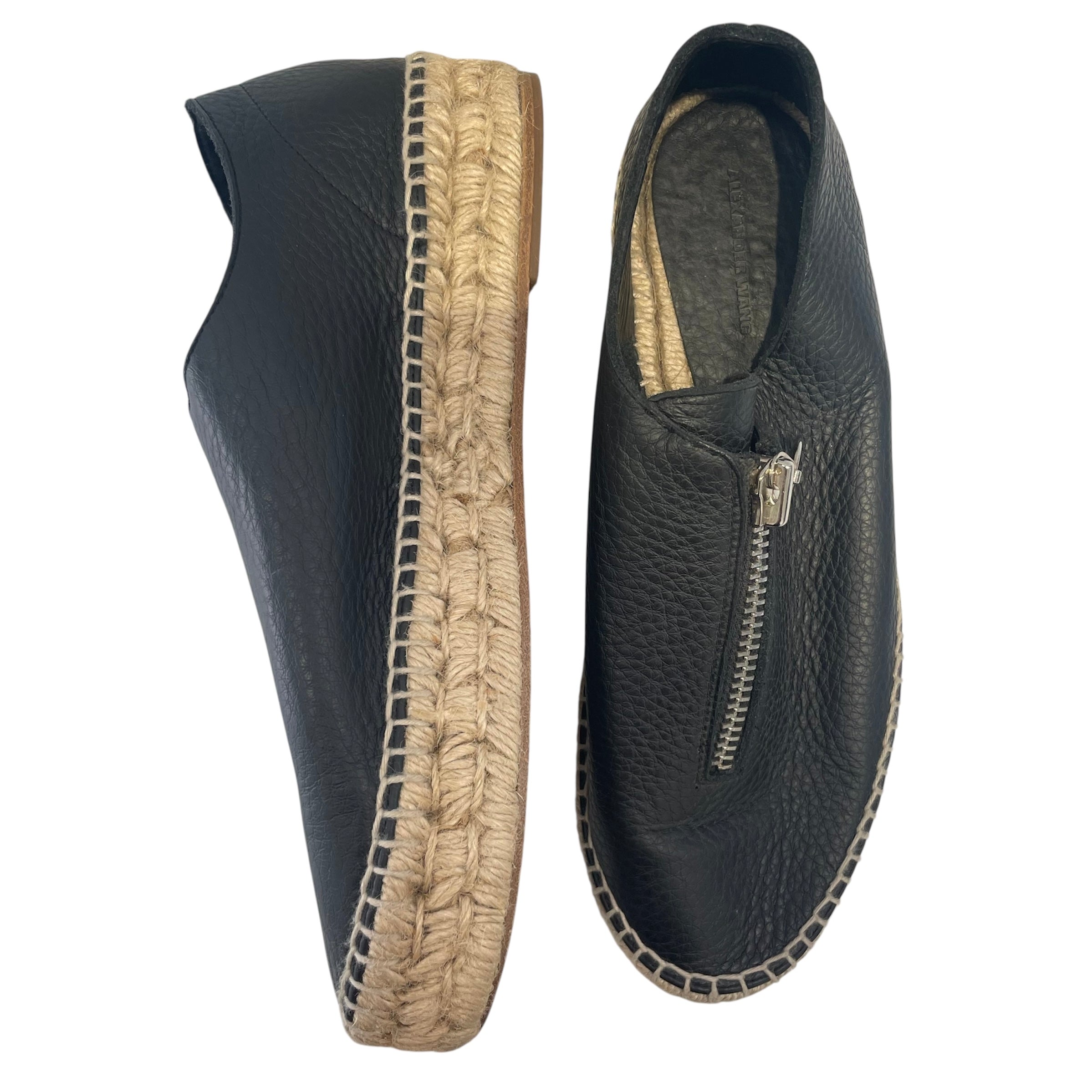 Alexander Wang/Shoes/EU 39/Leather/BLK/ZIPPER/STRAW SOLE view 4