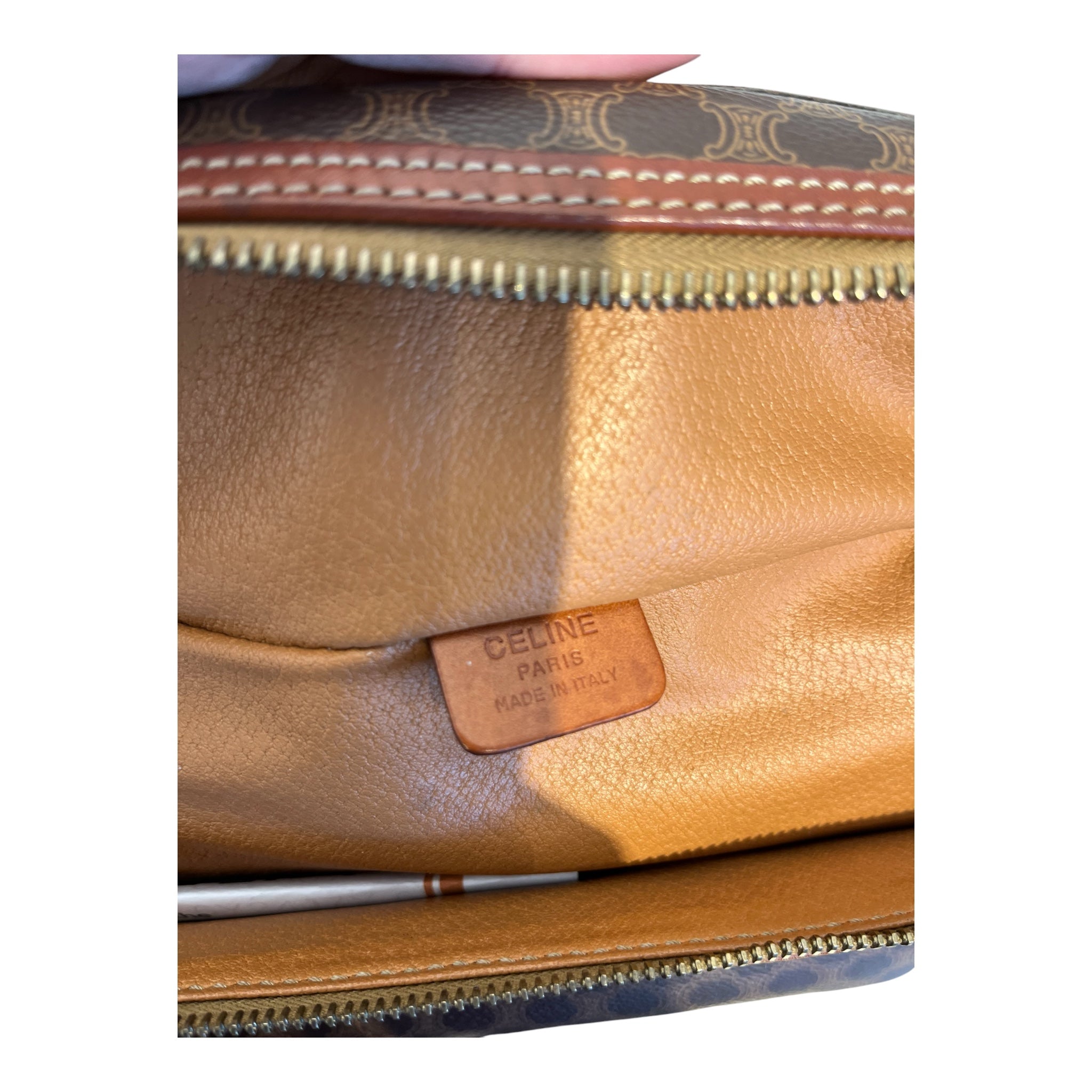 CELINE/Hand Bag/Monogram/Leather/BRW/MACADAM CANVAS VANITY view 3
