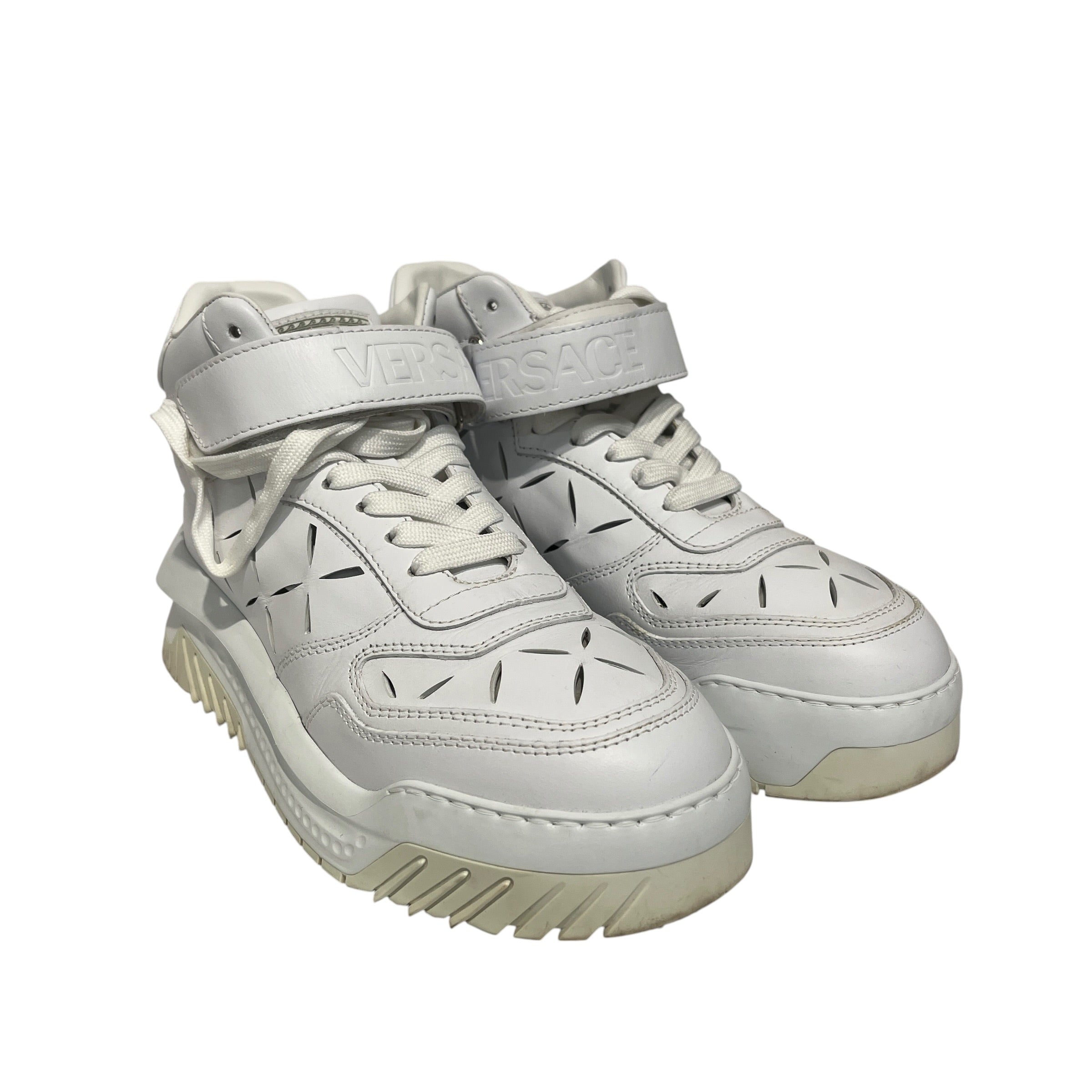 VERSACE/Hi-Sneakers/EU 42/Leather/WHT/Odissea Cut-Out Hi Sneakers view 1