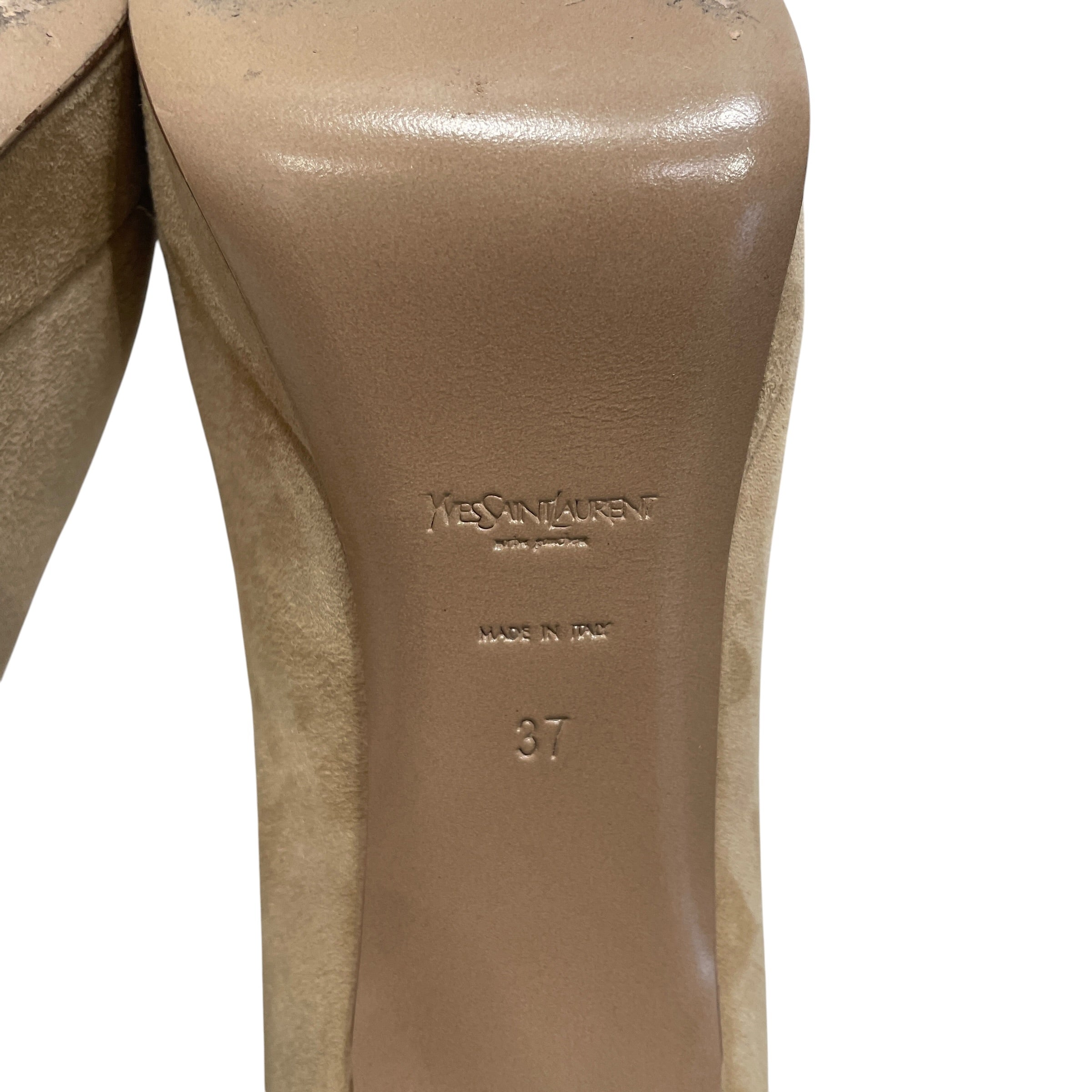 YVES SAINT LAURENT/Heels/EU 37/Suede/BEG/Open-Toe/YSL PLATFORM view 5