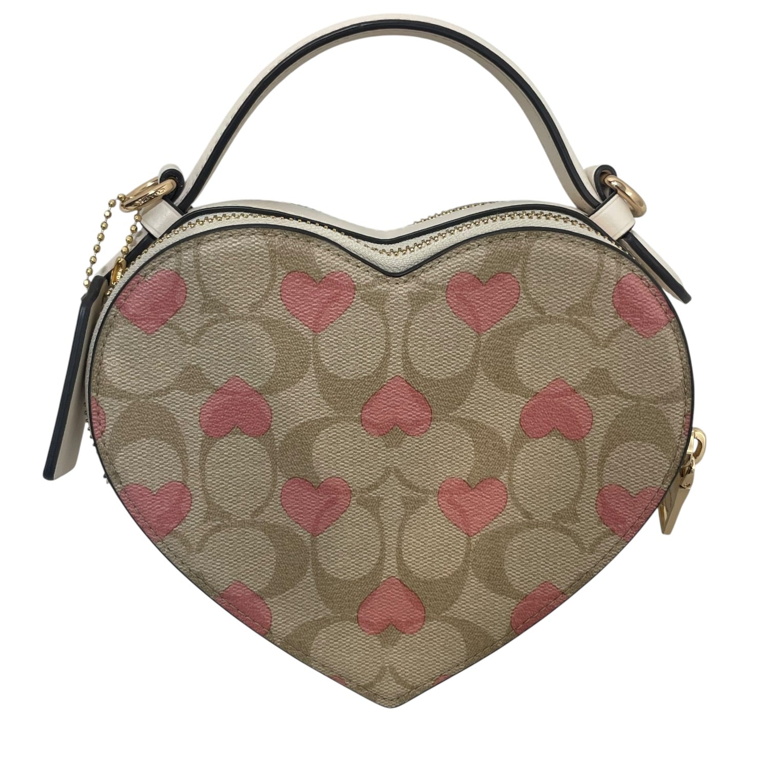 COACH/Cross Body Bag/Monogram/Leather/BEG/Heart print view 2