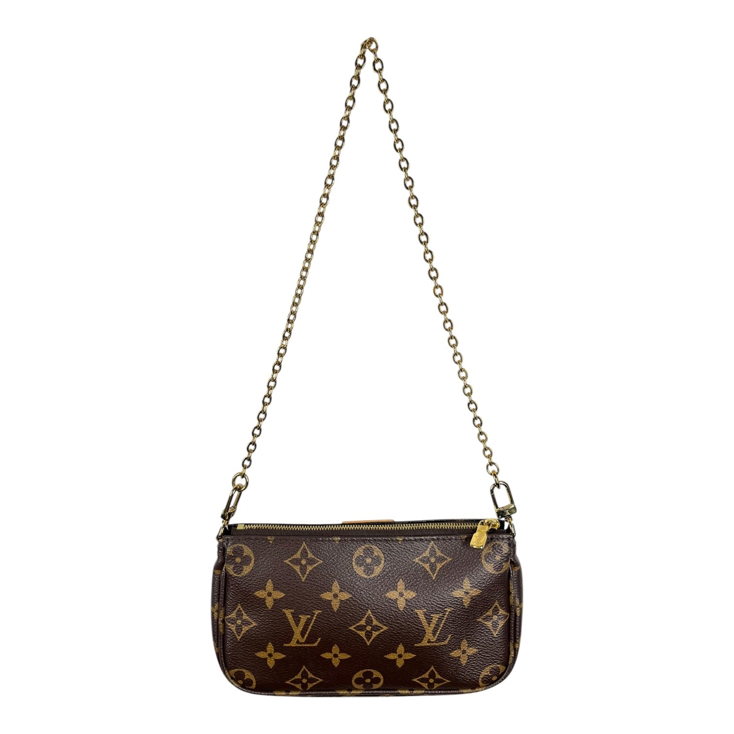 LOUIS VUITTON/Hand Bag/Monogram/Leather/BRW/Mini Pochette Bag view 2