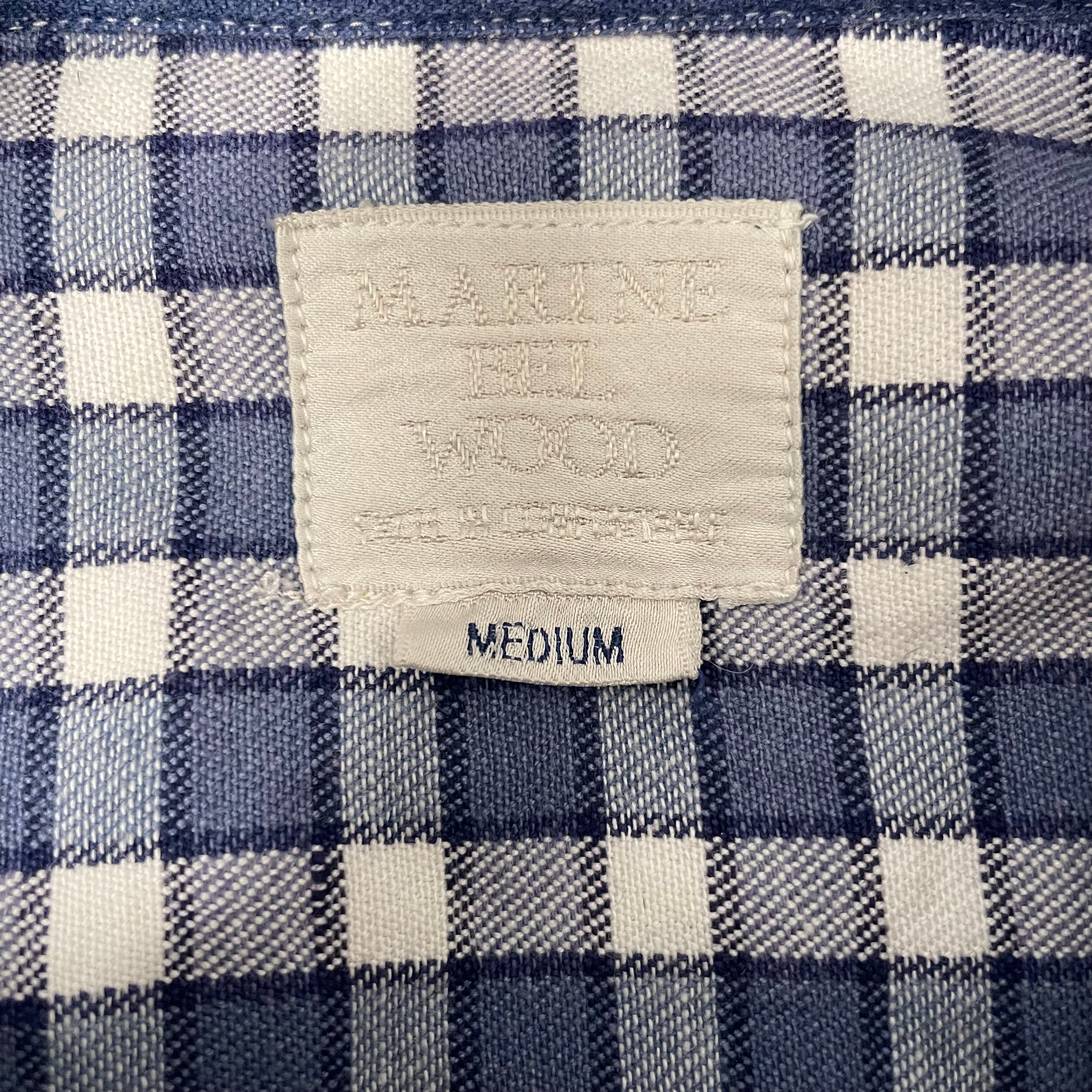 MARINE BEL WOOD/SS Shirt/M/Cotton/BLU/Plaid/ view 3