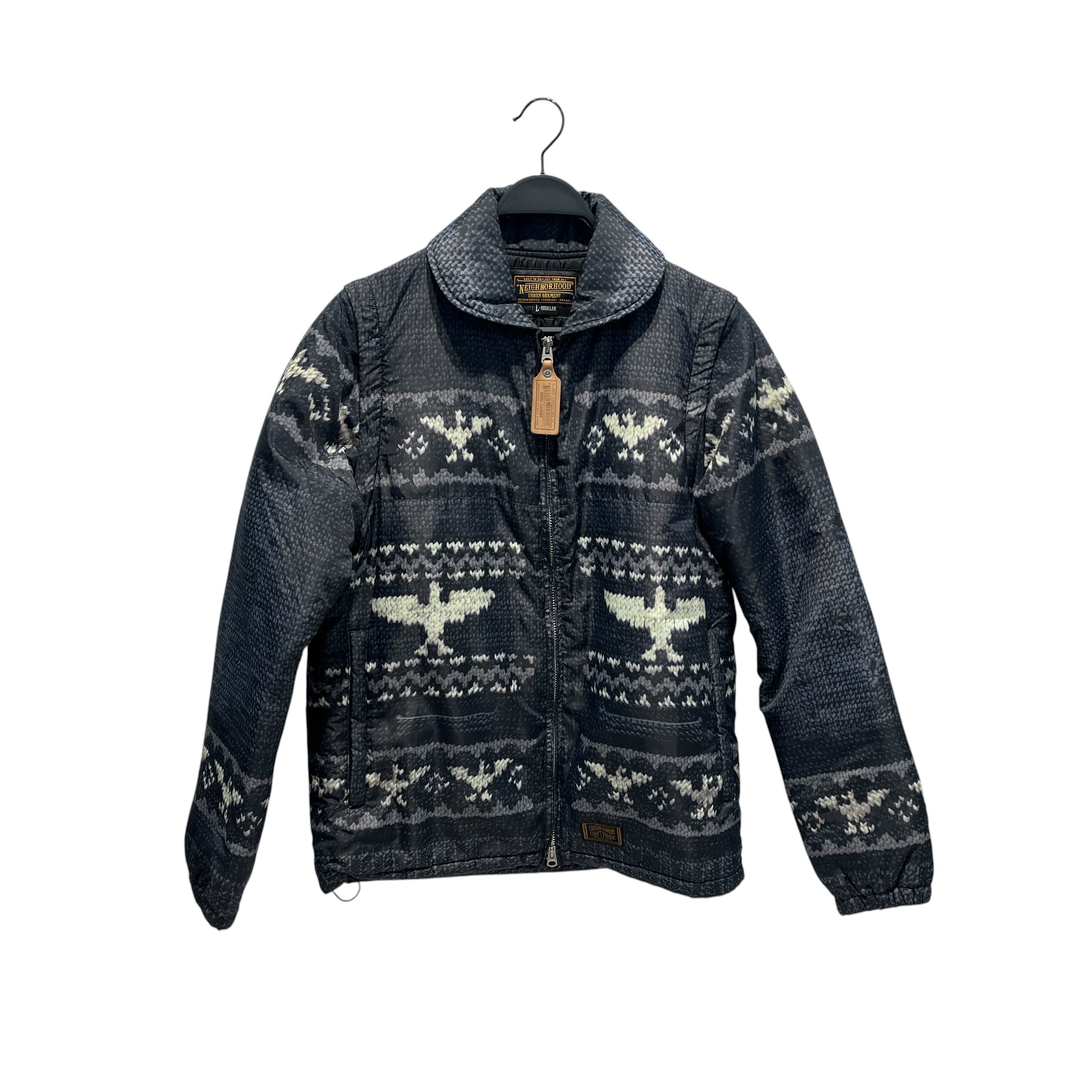 NEIGHBORHOOD/Quilted Jkt/L/Nylon/IDG/Graphic/NYLON SWEATER PRINT DOWN view 1