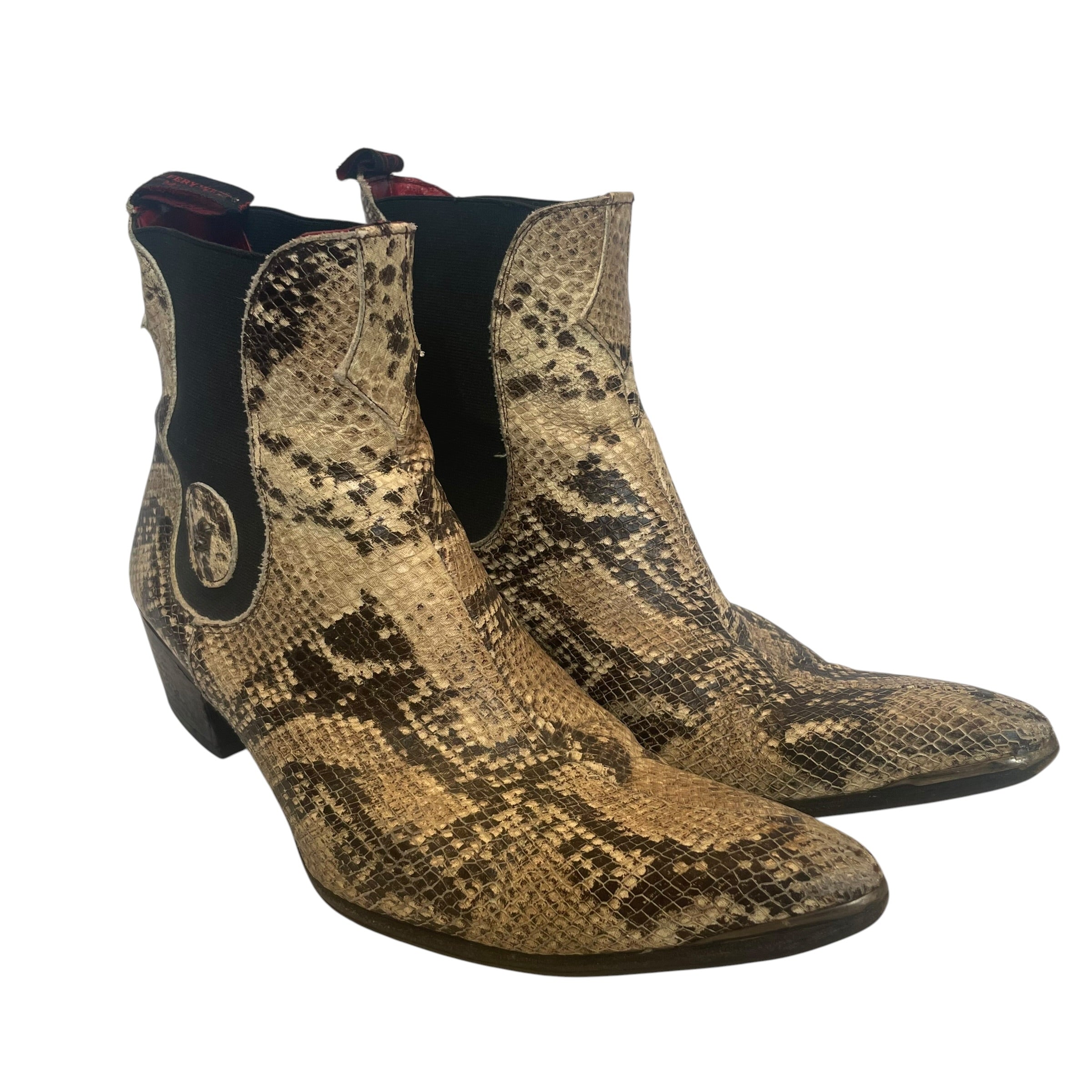jeffrey west /Cowboy Boots/US 7/Animal Pattern/Leather/MLT/snakeskin/skull view 1