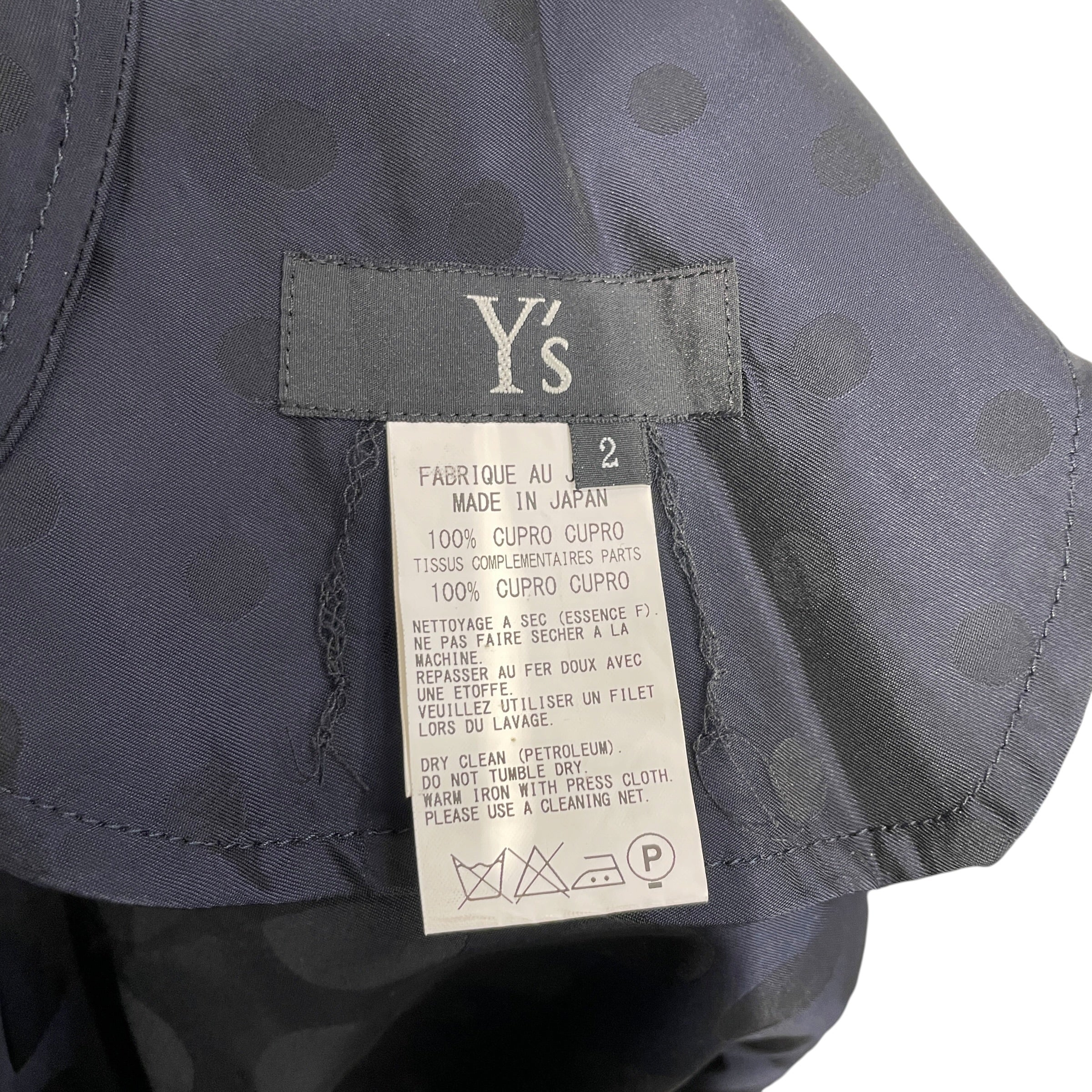 Y's/SS Dress/2/Polka dot/Silk/NVY/Maxi Length/MARNI POLKA DOT ASSYM BUTTON D view 3