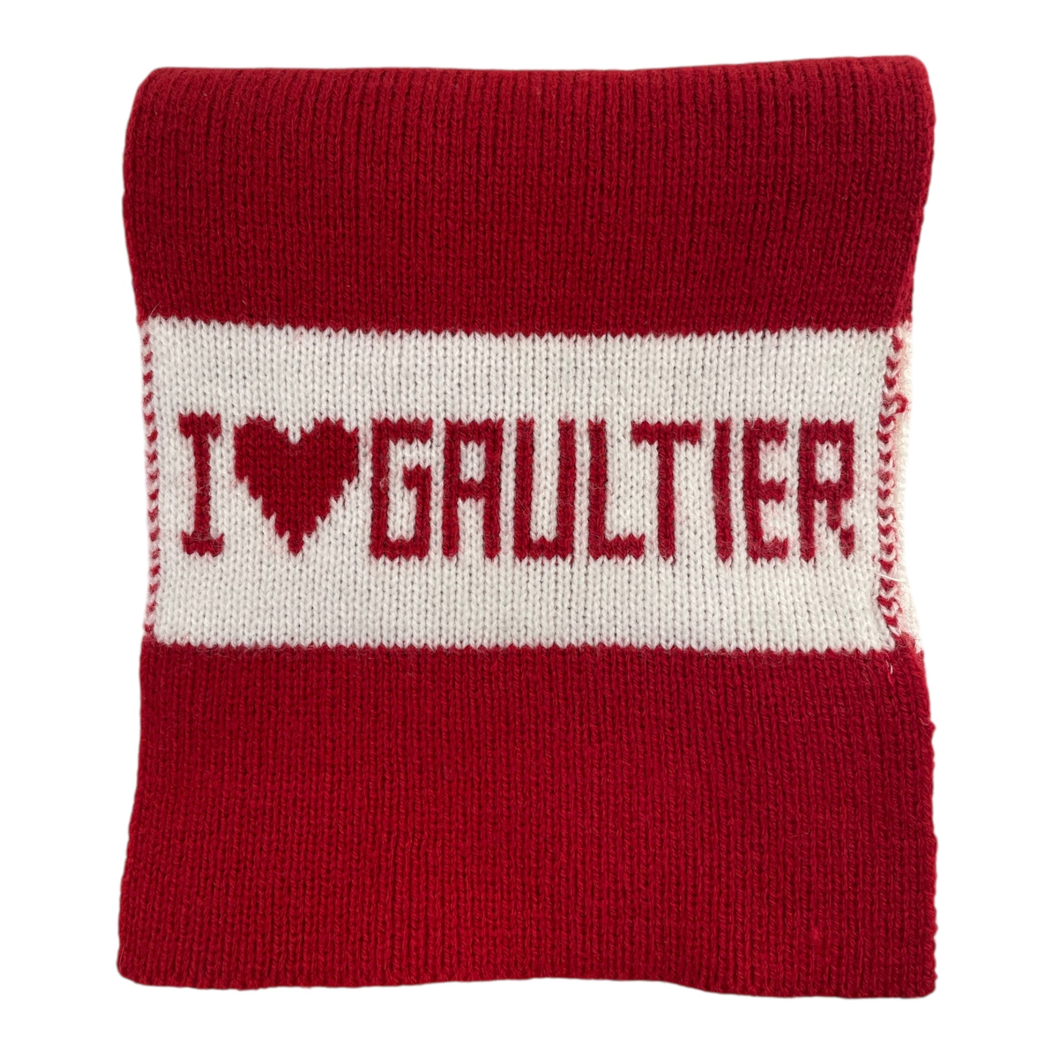 Jean Paul Gaultier/Scarf/Stripe/Acrylic/RED/I <3 GAULTIER view 2