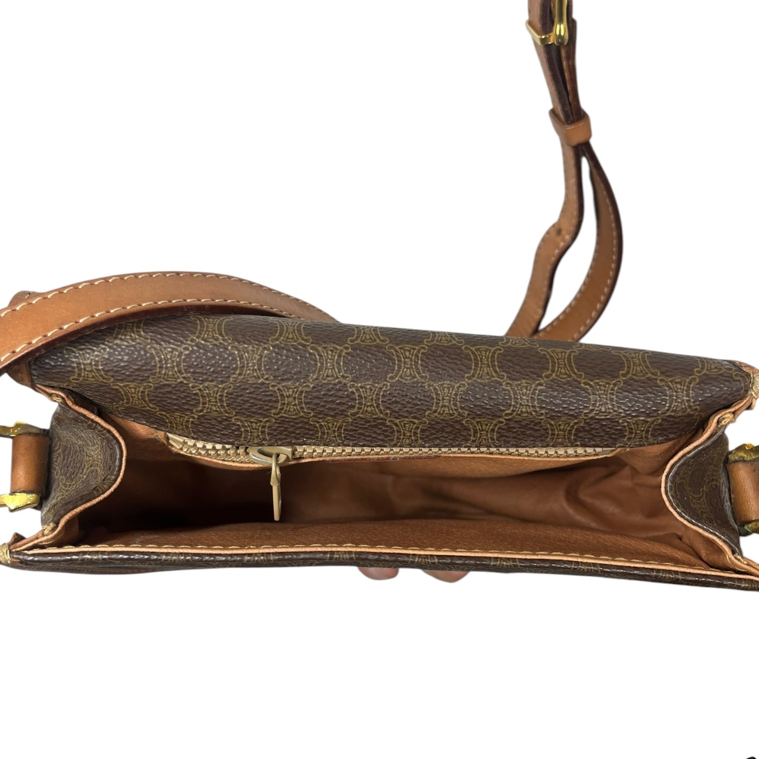 CELINE/Cross Body Bag/Monogram/Leather/BRW/Macadam view 4