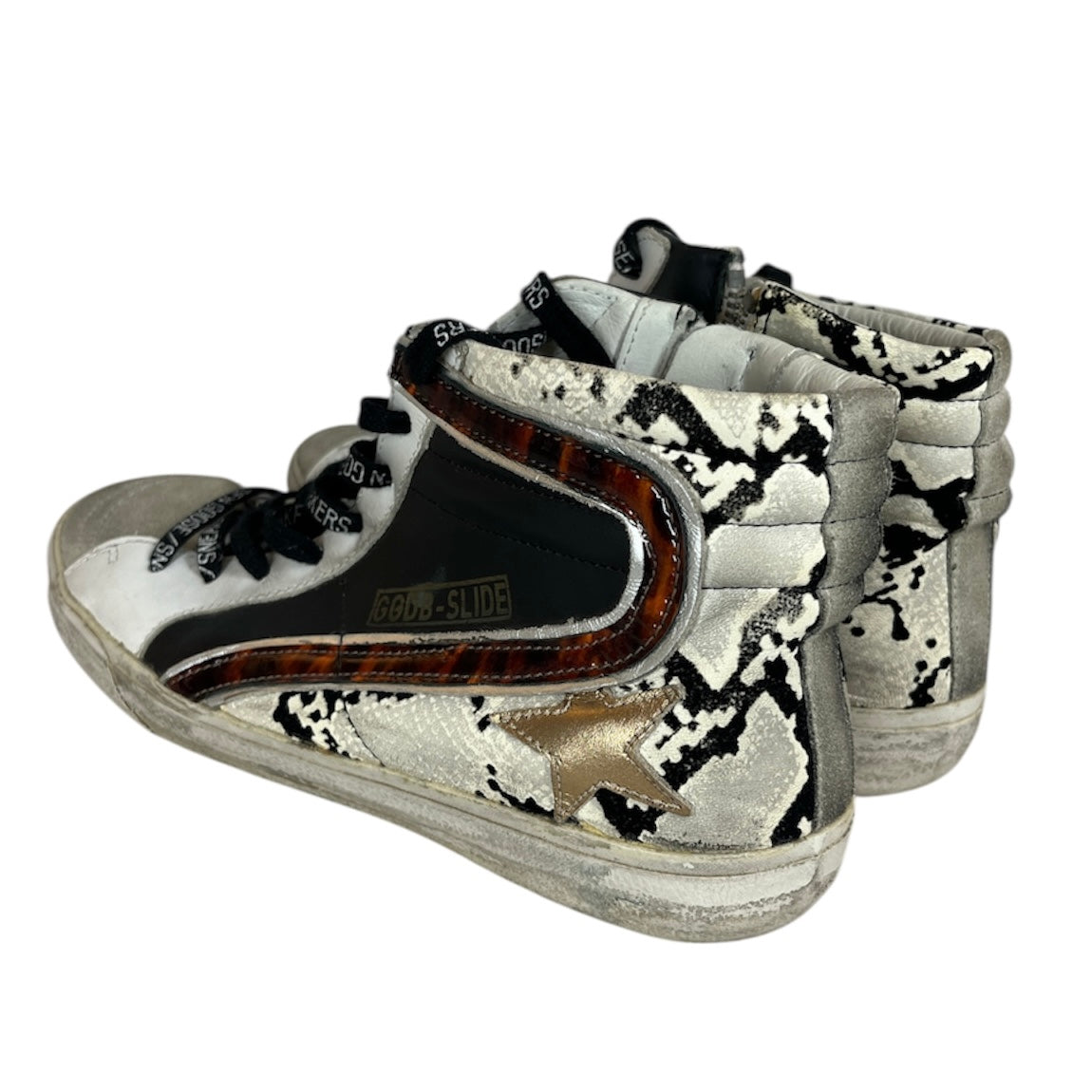 GOLDEN GOOSE/Hi-Sneakers/EU 39/Leather/SLV/Gold star; snakeskin view 2