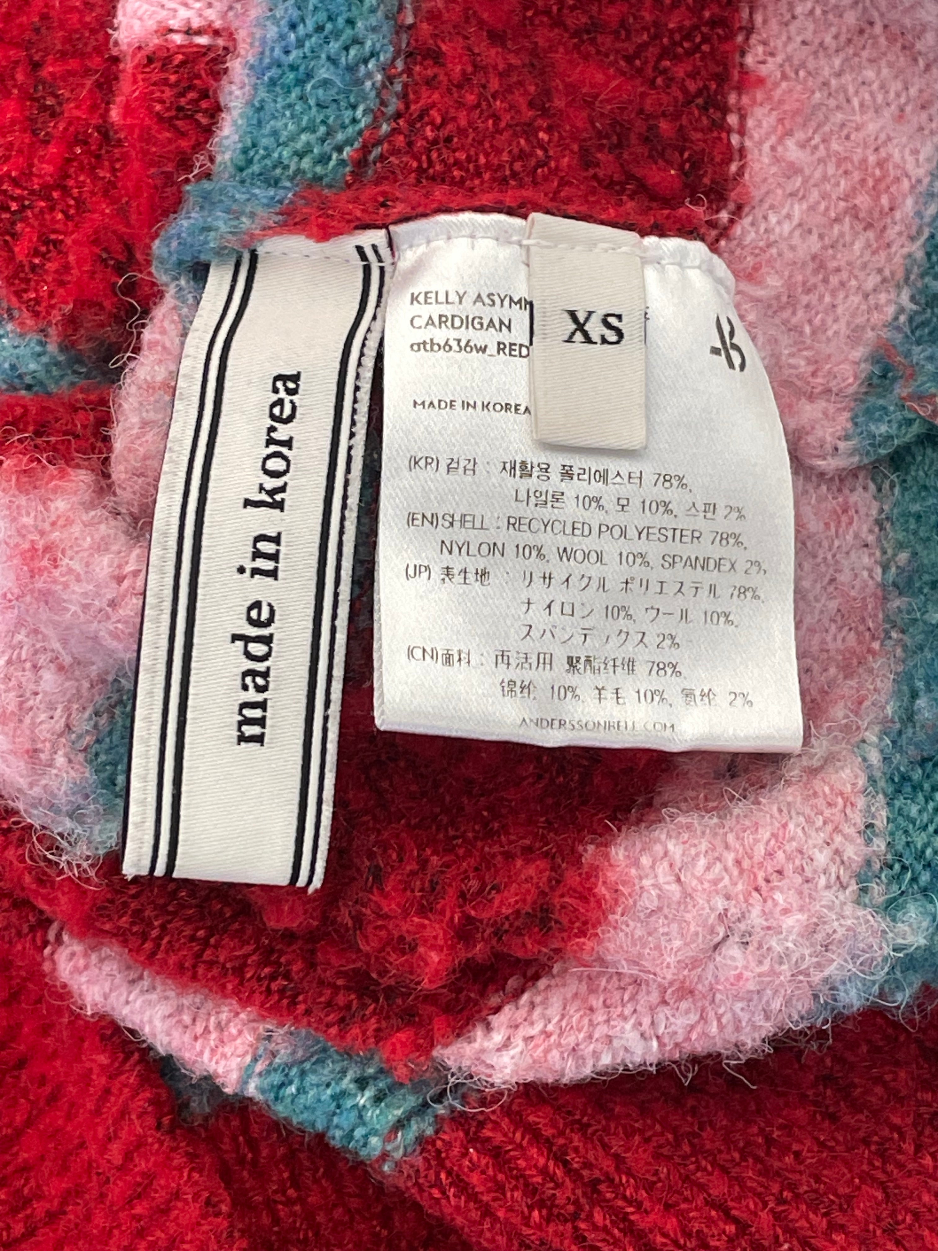Andersson Bell/Cardigan/XS/Stripe/Wool/RED/red,pink,blue stripe view 4