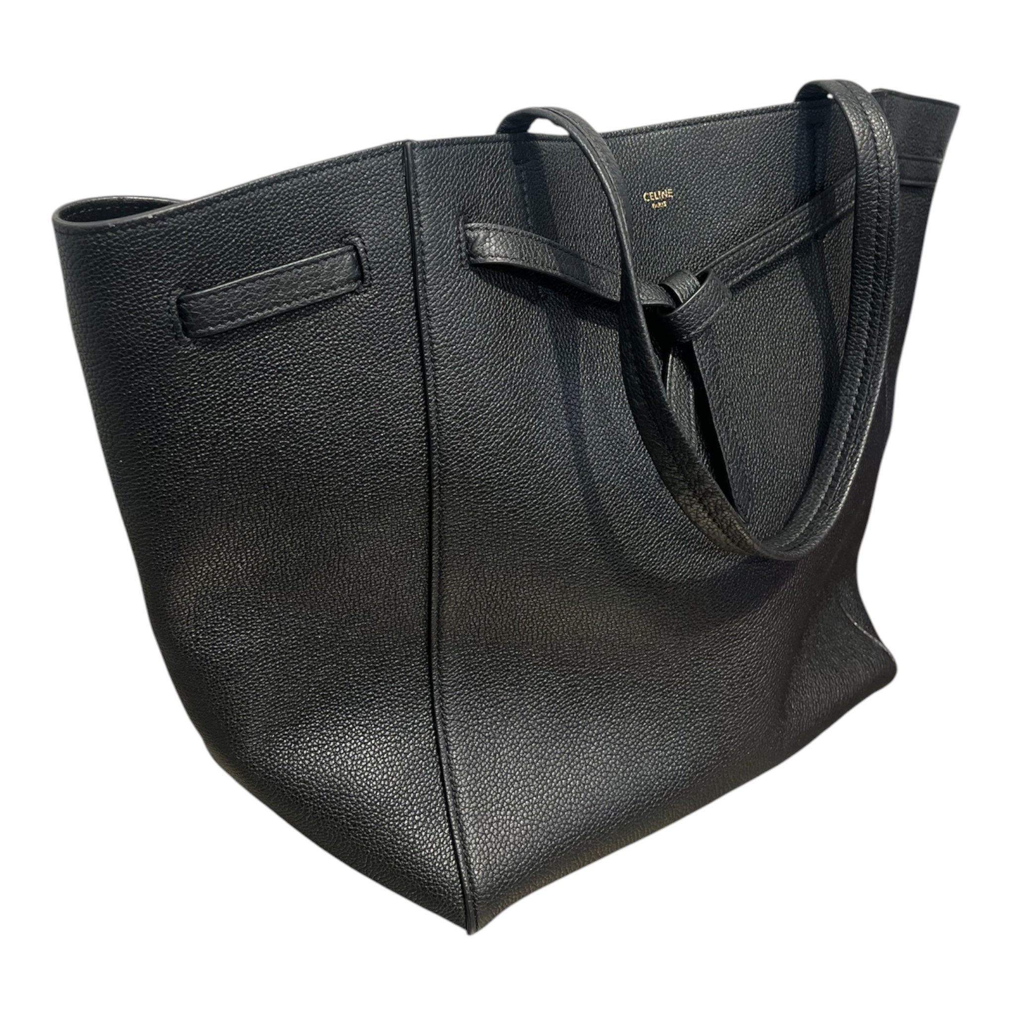 CELINE/Hand Bag/Leather/BLK/GOLD CELINE LOGO SMALL FRONT view 6