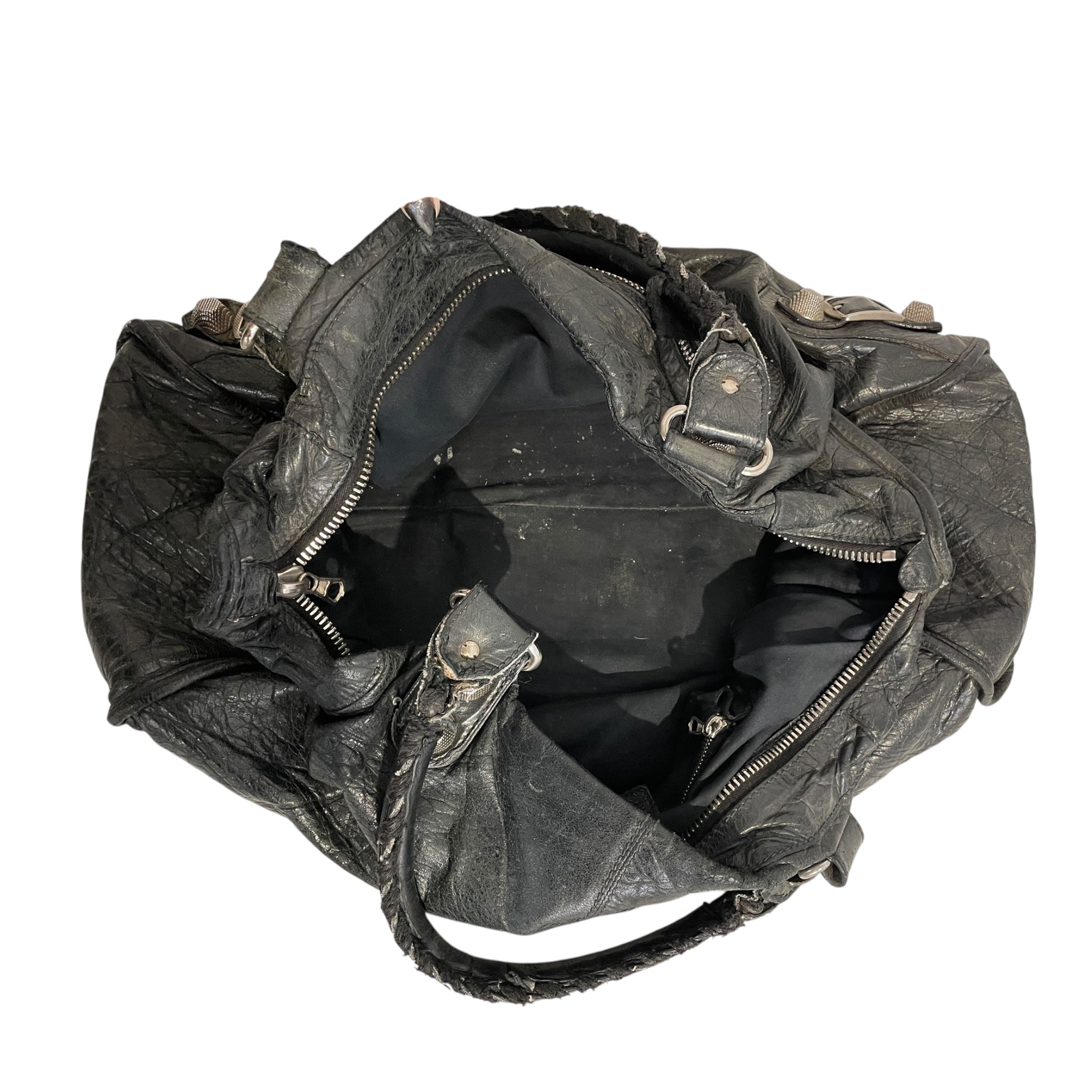 BALENCIAGA/Hand Bag/Leather/BLK/CITY BAG SILVER ZIP BRMYYKT view 4