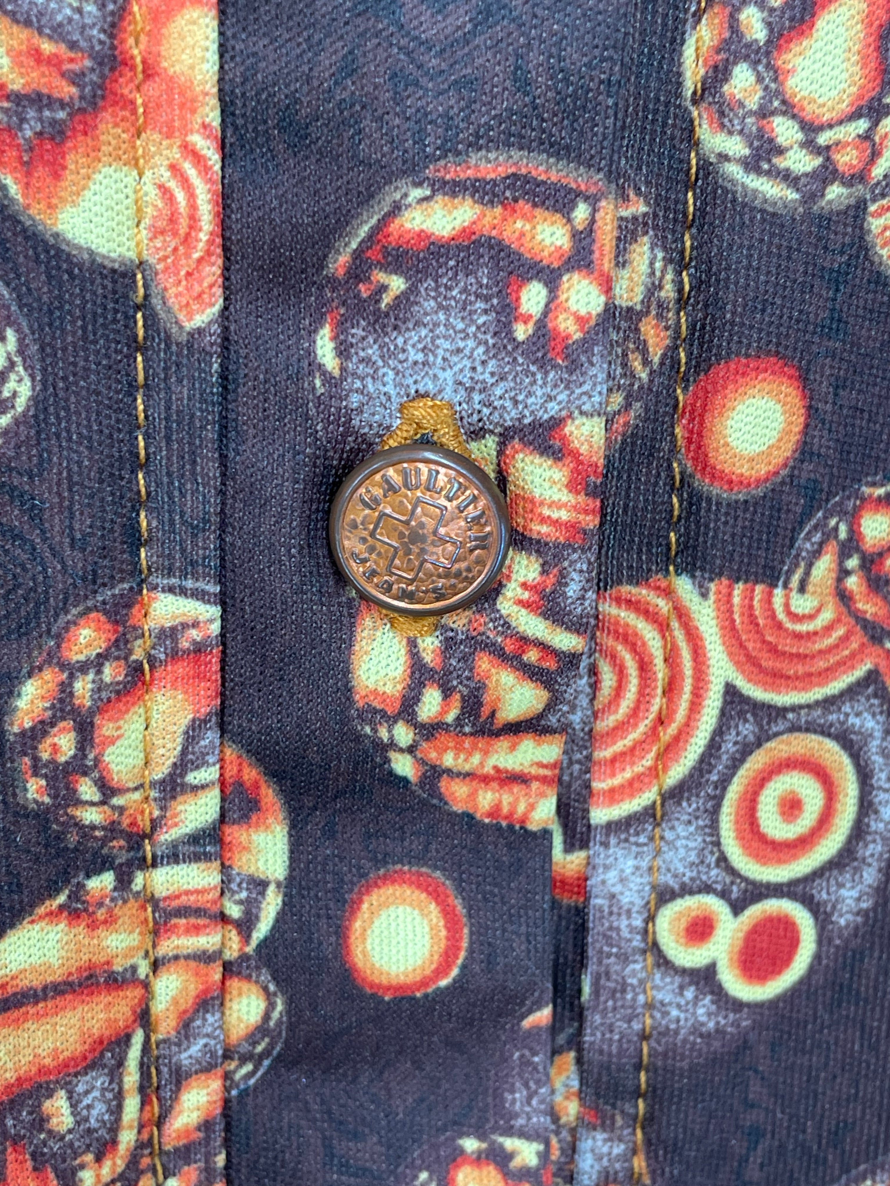GAULTIER JEAN'S/SS Dress/42/All Over Print/Polyester/ORN/ORANGE ORB AOP GRAPHIC PRINT view 5
