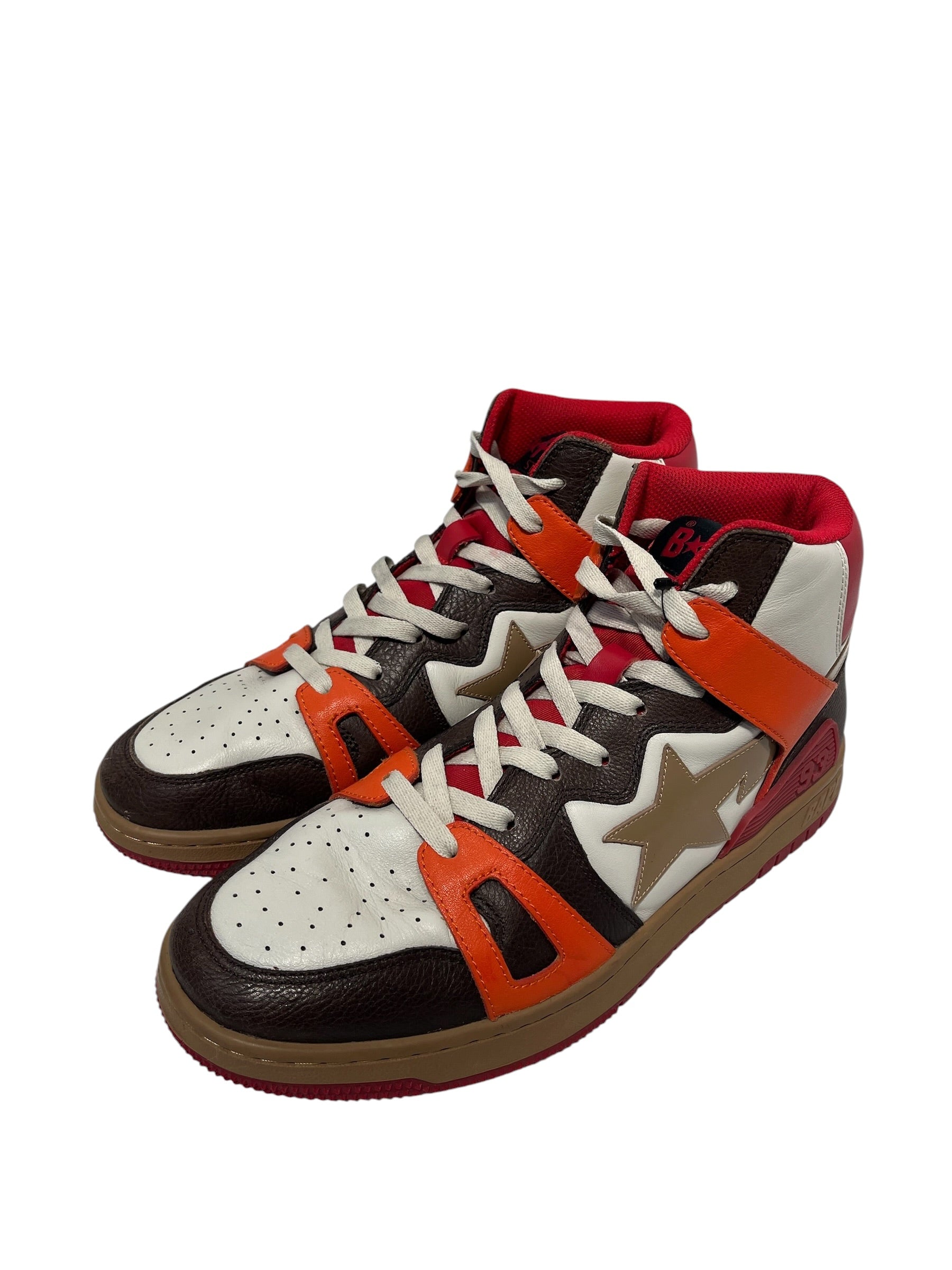 BAPE STA!/Hi-Sneakers/US 10/Leather/BRW/BROWN ORANGE RED HIGHTOPS view 2