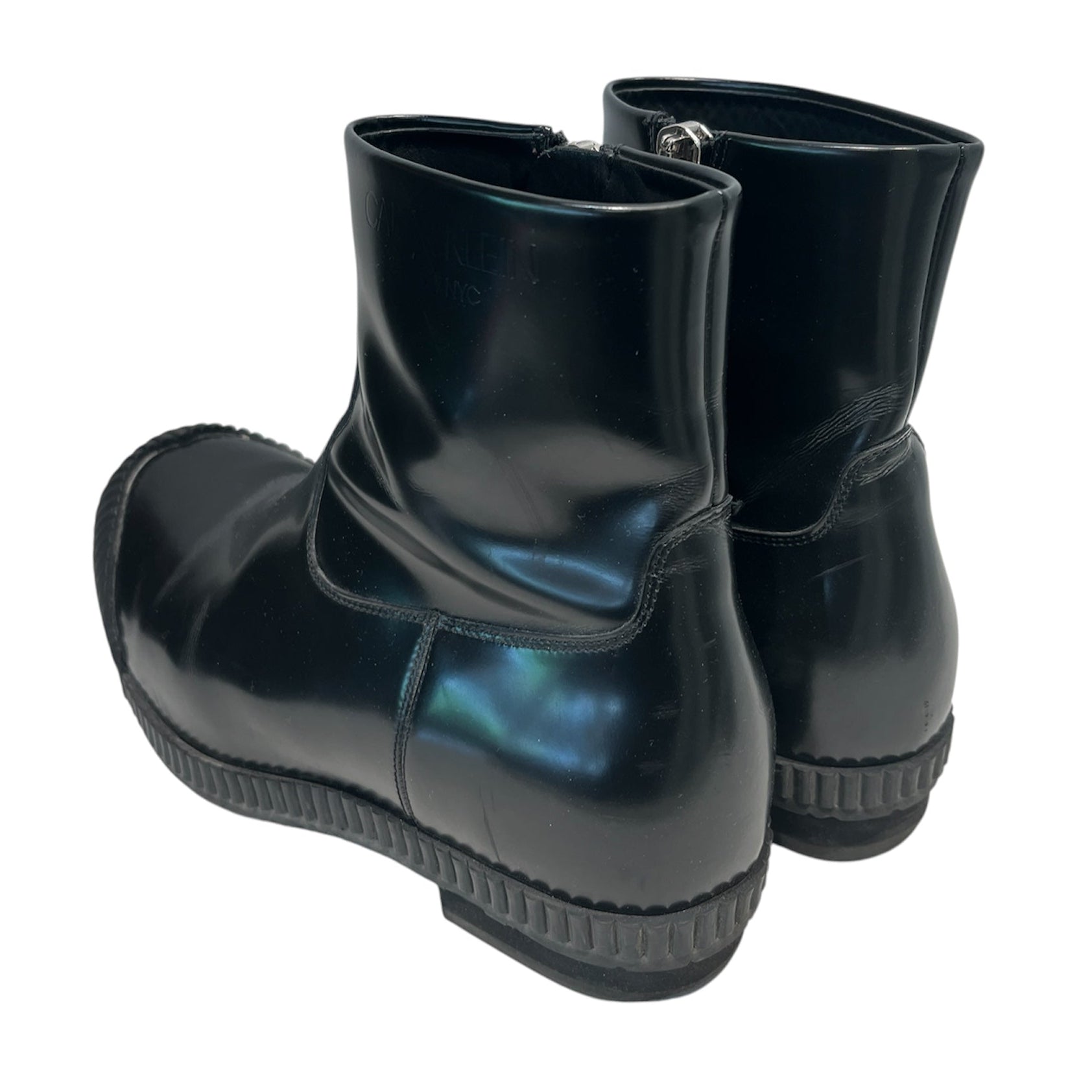 Calvin Klein 205W39NYC/Boots/US 8/Leather/BLK/PATENT LEATHER ANKLE BOOTS view 2