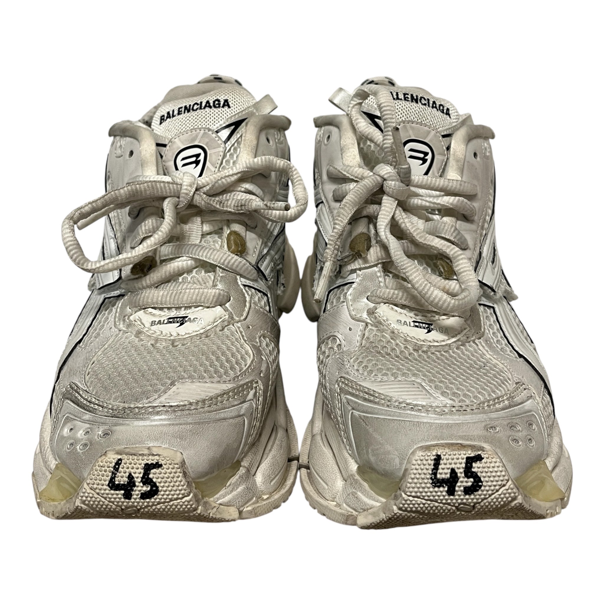 BALENCIAGA/Low-Sneakers/US 12/Leather/WHT/RUNNER LOWS view 2