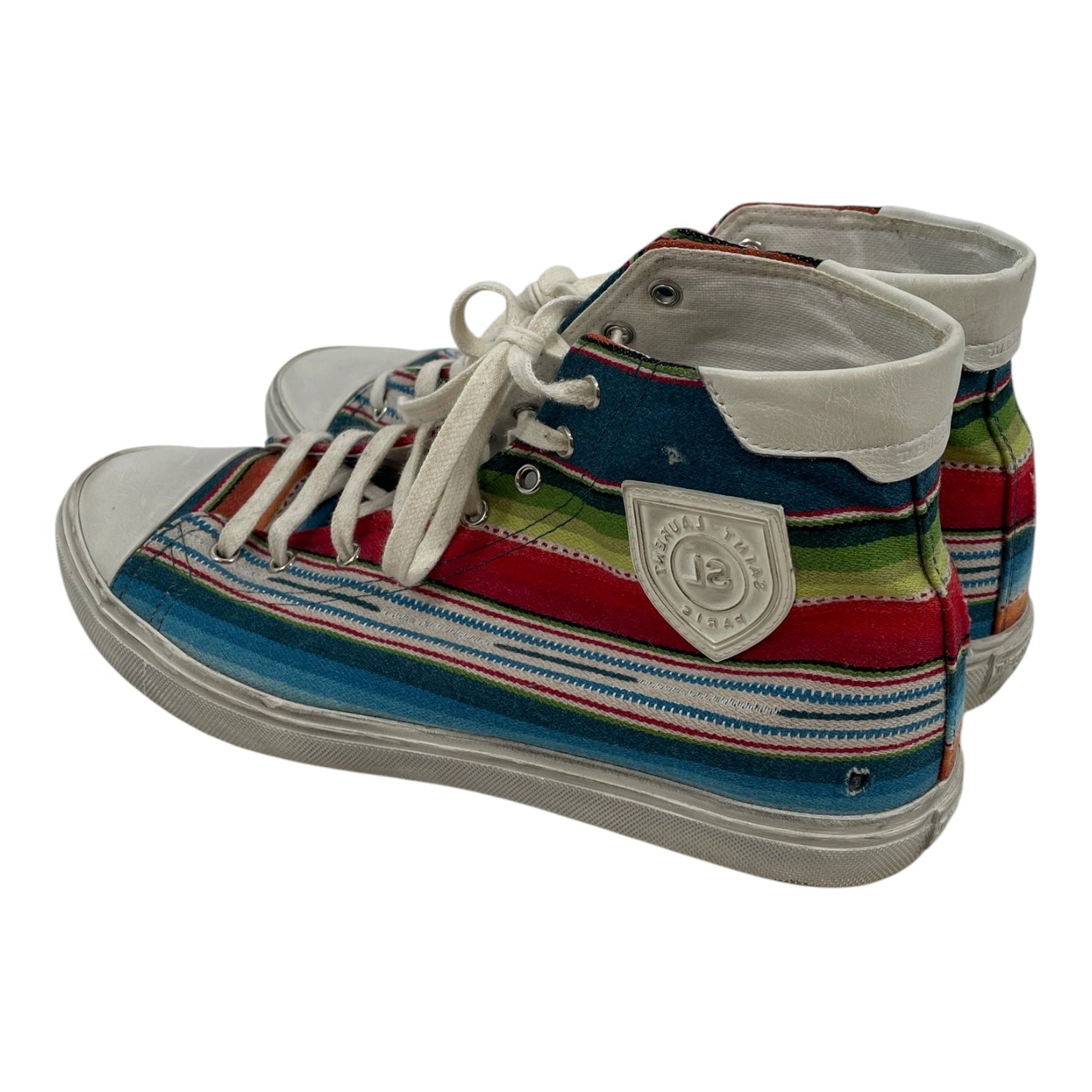 SAINT LAURENT/Hi-Sneakers/EU 42/Stripe/BLU/LEATHER TOE/RAINBOW STRIPES view 2