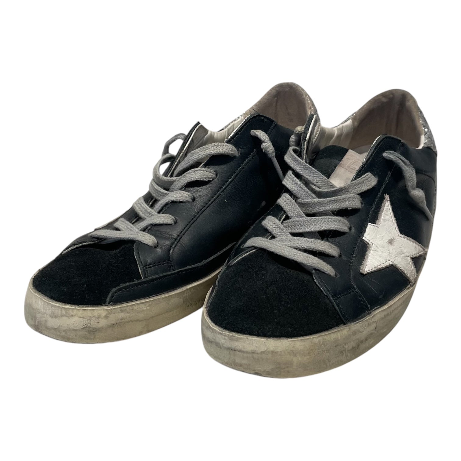 GOLDEN GOOSE/Low-Sneakers/EU 38/Leather/BLK/superstar glitter heel view 1