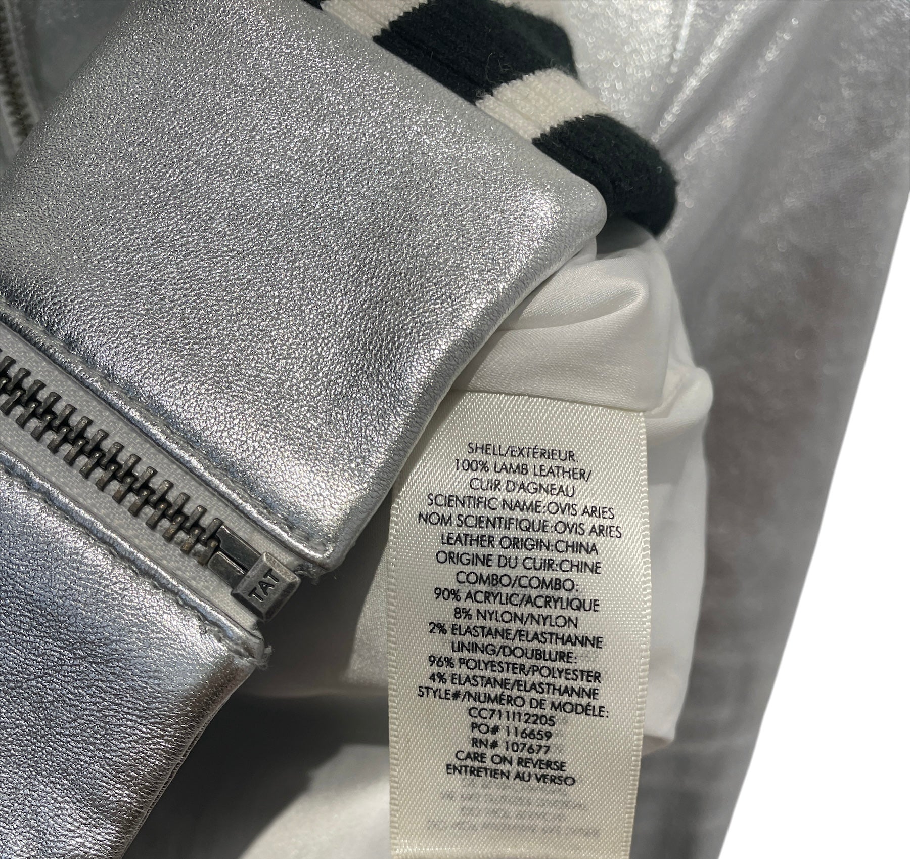 alice+olivia/Souvenir Jkt/S/Lambskin/SLV/SLV LAMBSKIN BOMBER view 4