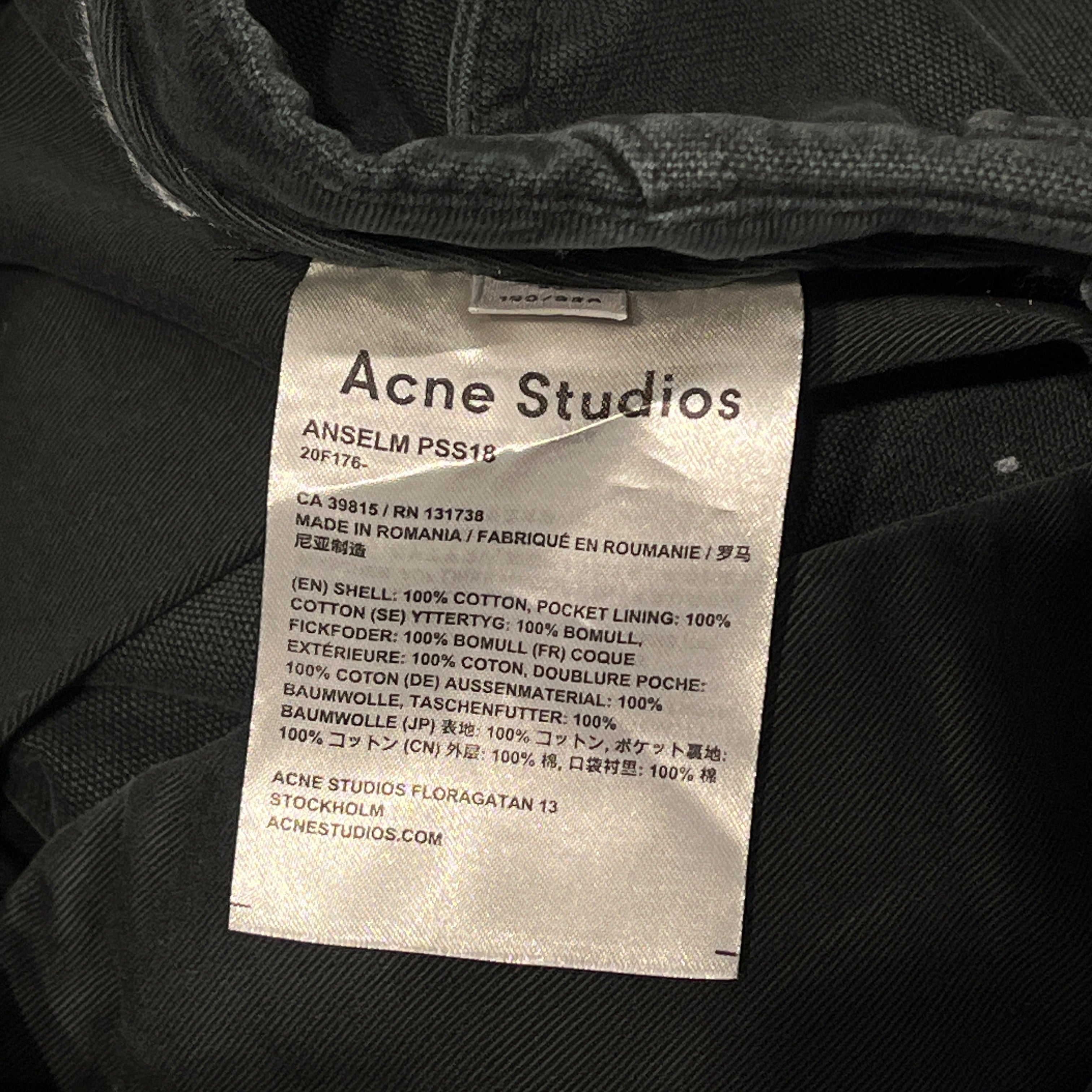 Acne Studios/Cargo Pants/38/Cotton/IDG/ANSELM PSS18 TROUSERS MUTE GRN view 5