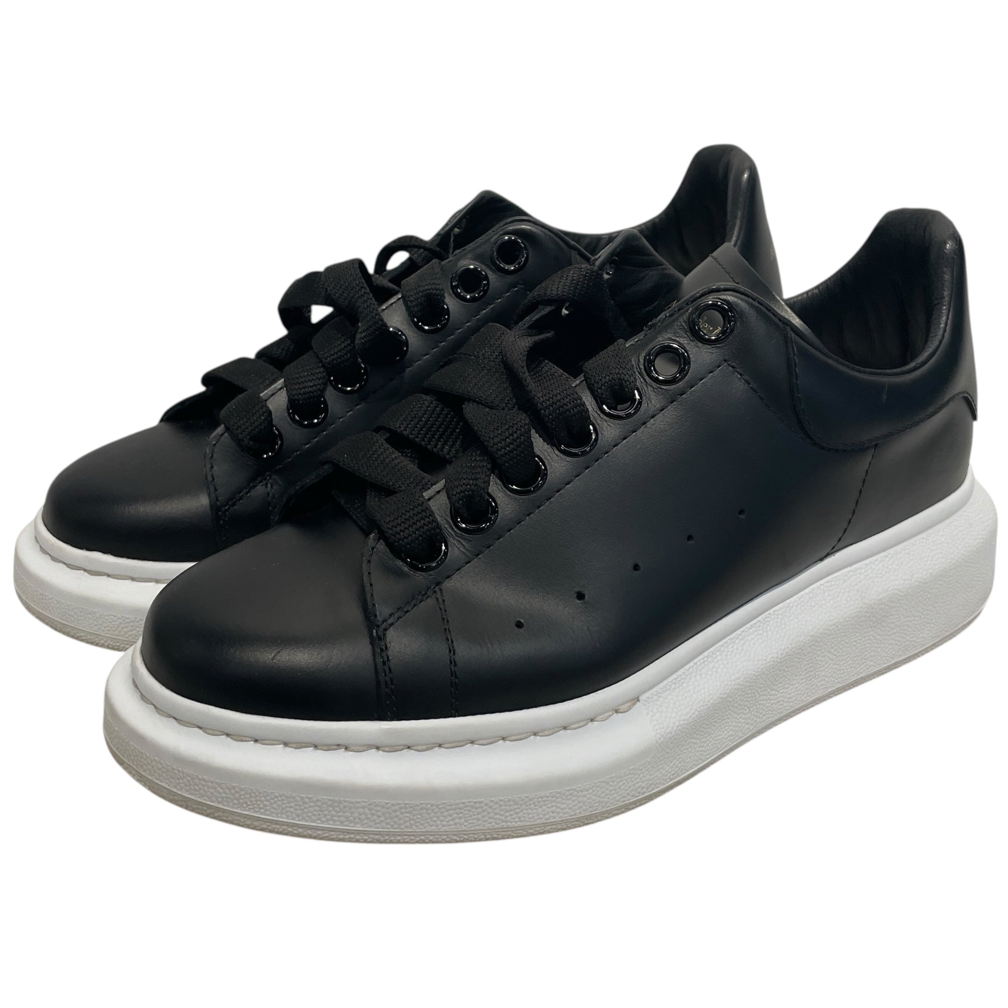 Alexander McQueen/Low-Sneakers/EU 38/Leather/BLK/overzied sneakers view 1