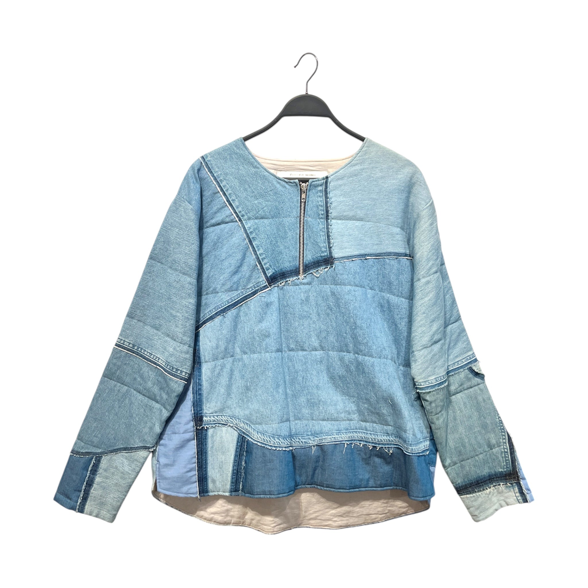 Children of the discordance/Sweater/2/Denim/BLU/3/4 zip patchwork/YOSHIDA view 1